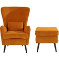 guido maria kretschmer homeliving fauteuil sallito de kleinere versie van "salla", in 6 stofkwaliteiten, fauteuil bxdxh: 76x85x109 cm, overtrekstof ook in luxe-microvezel in imitatiebont-look oranje
