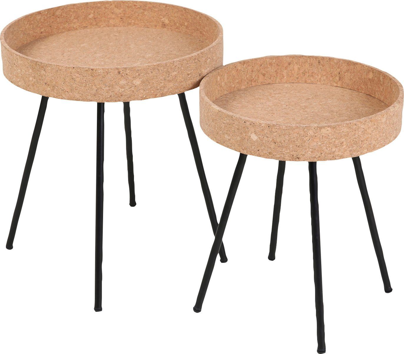 Home affaire Bijzettafel Tafelbladen van kurk (set, 2 stuks)