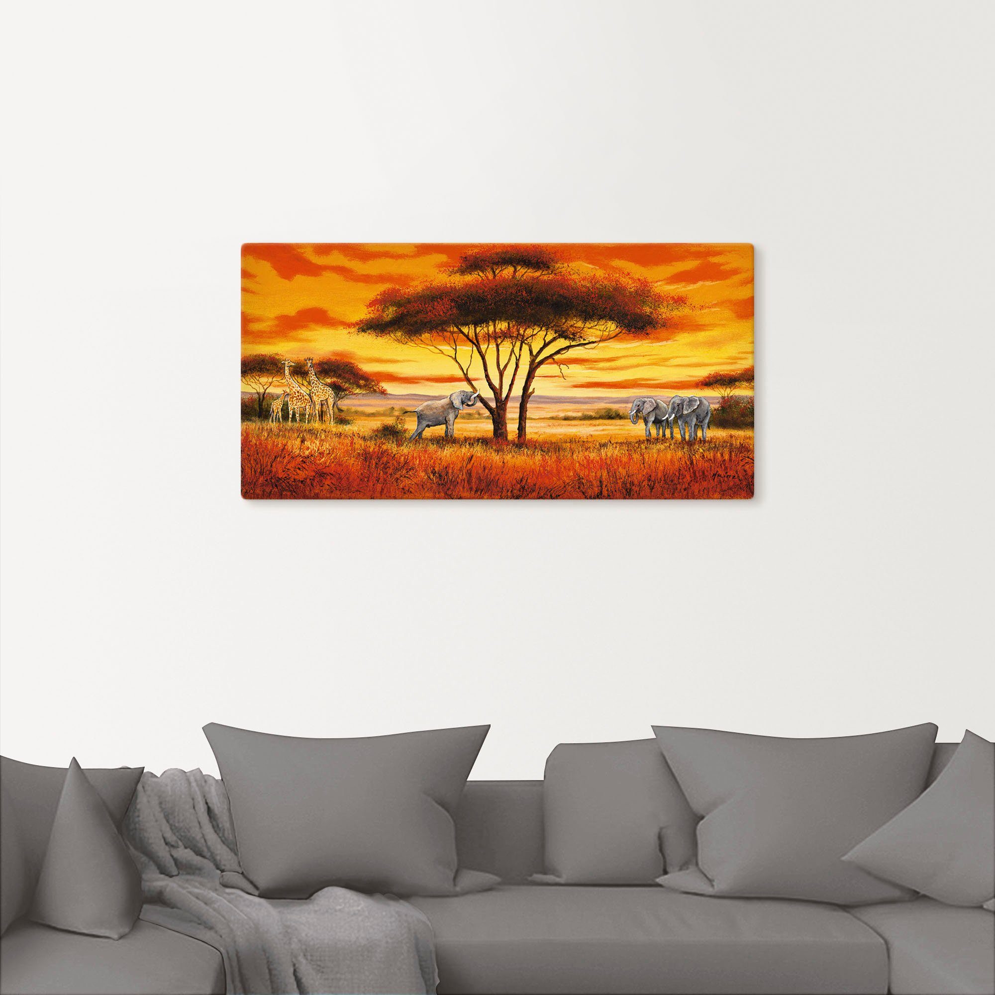 Artland Artprint Afrikaans landschap II als artprint van aluminium, artprint op linnen, muursticker, verschillende maten