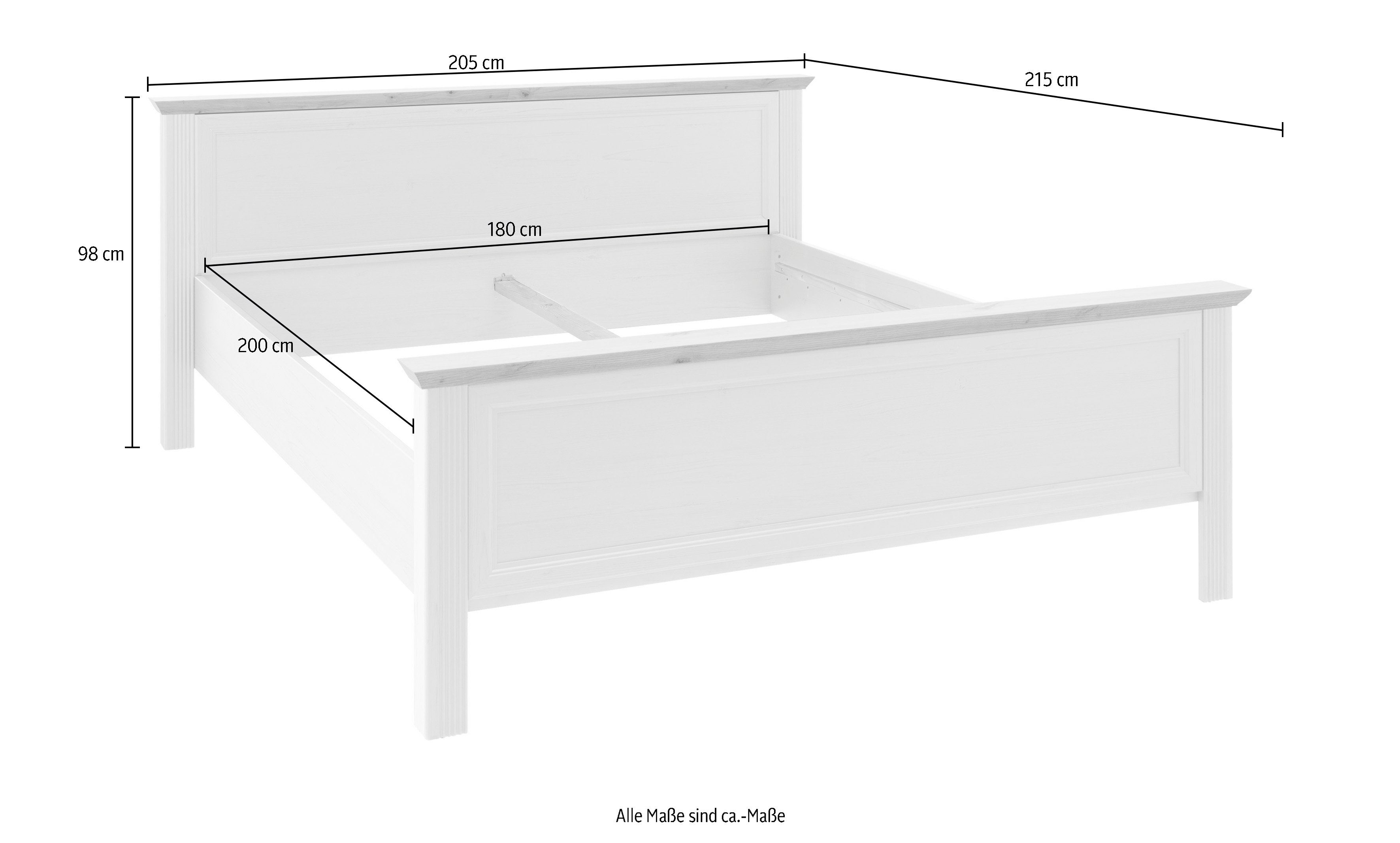 Schlafkontor Bedframe Jasmin II in landelijke stijl
