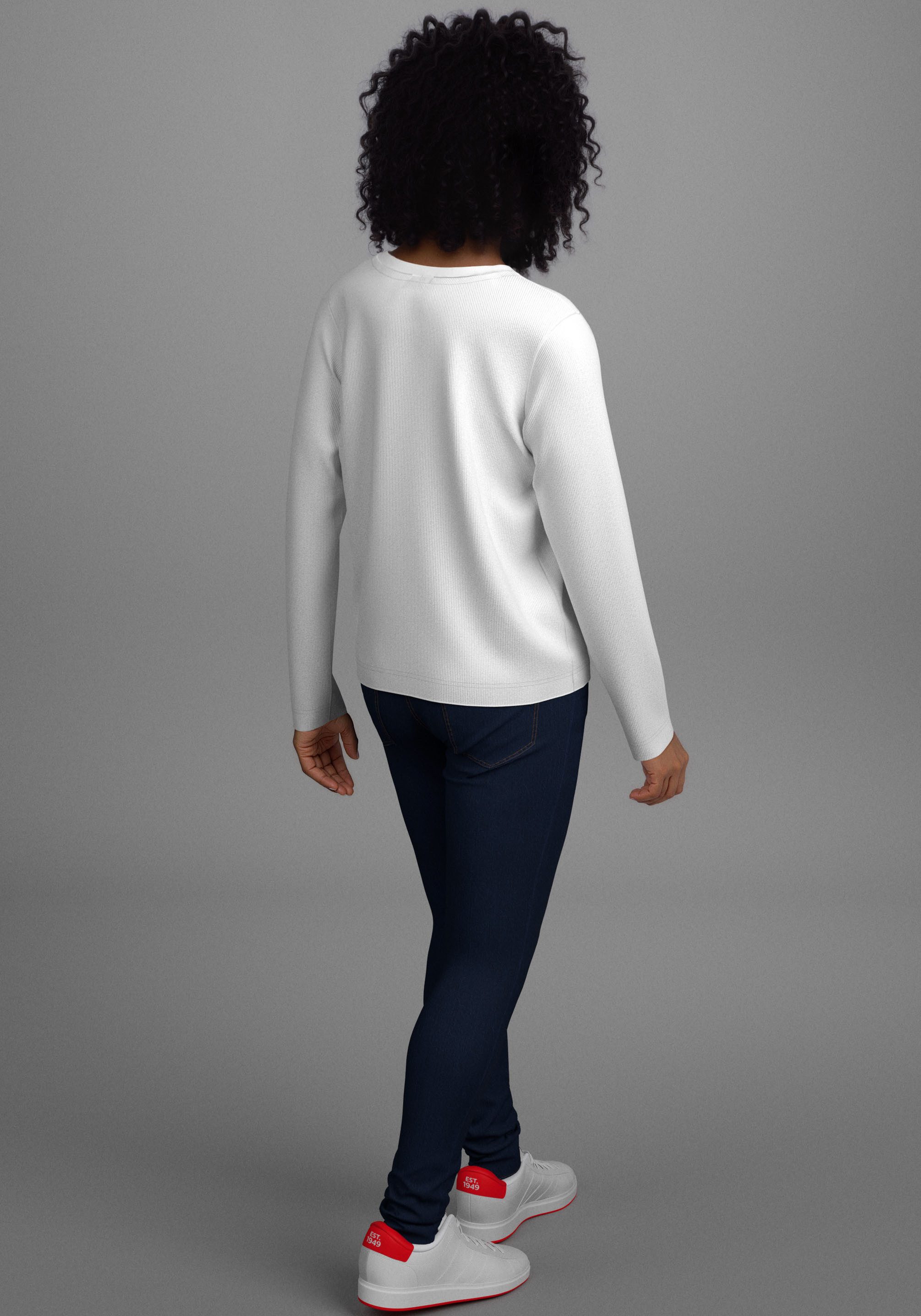 H.I.S Shirt met lange mouwen 2-pack shirts van ribstof (2-delig)