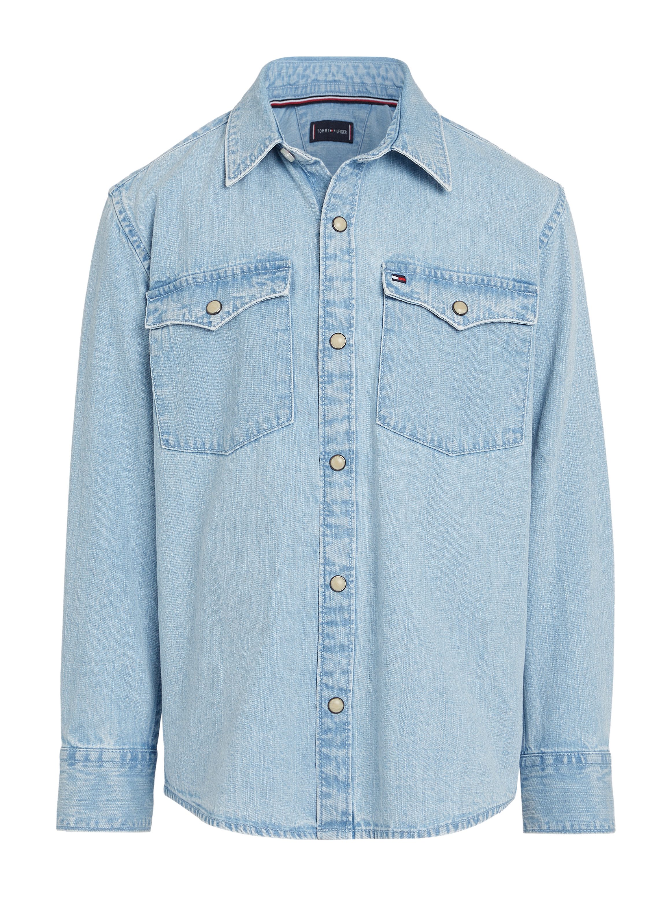 Tommy Hilfiger Overhemd met lange mouwen DENIM SHIRT LS Kinderen tot 16 jaar met logostiksel