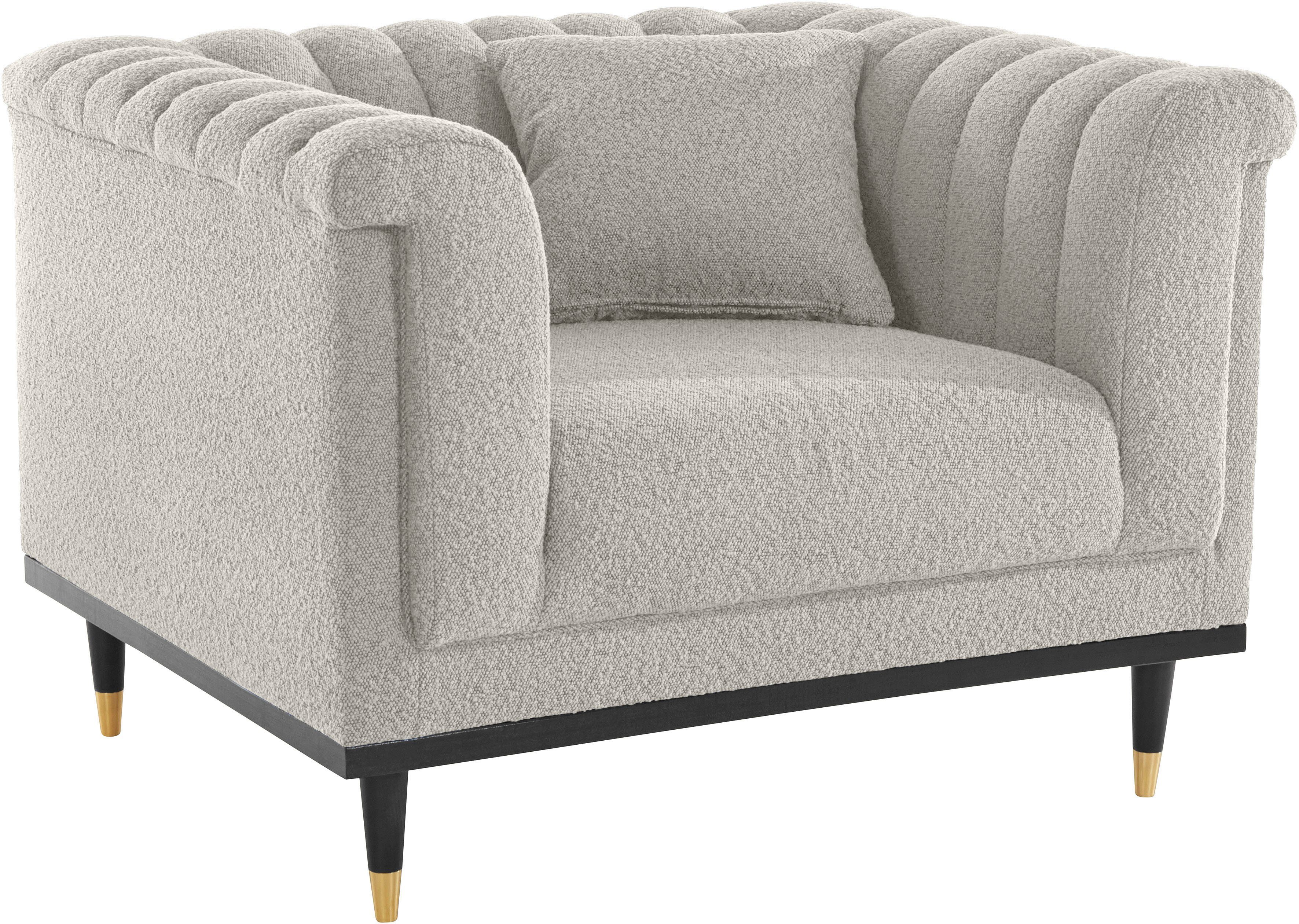 Guido Maria Kretschmer Home&Living Cocktailfauteuil Chamby New stoel bouclé-structuurbekleding met stiksels bij de leuning