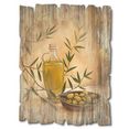 artland artprint op hout olijven en citroenen (1 stuk) beige