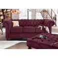 premium collection by home affaire chesterfield-bank chesterfield met knoopsluiting, ook in leer rood