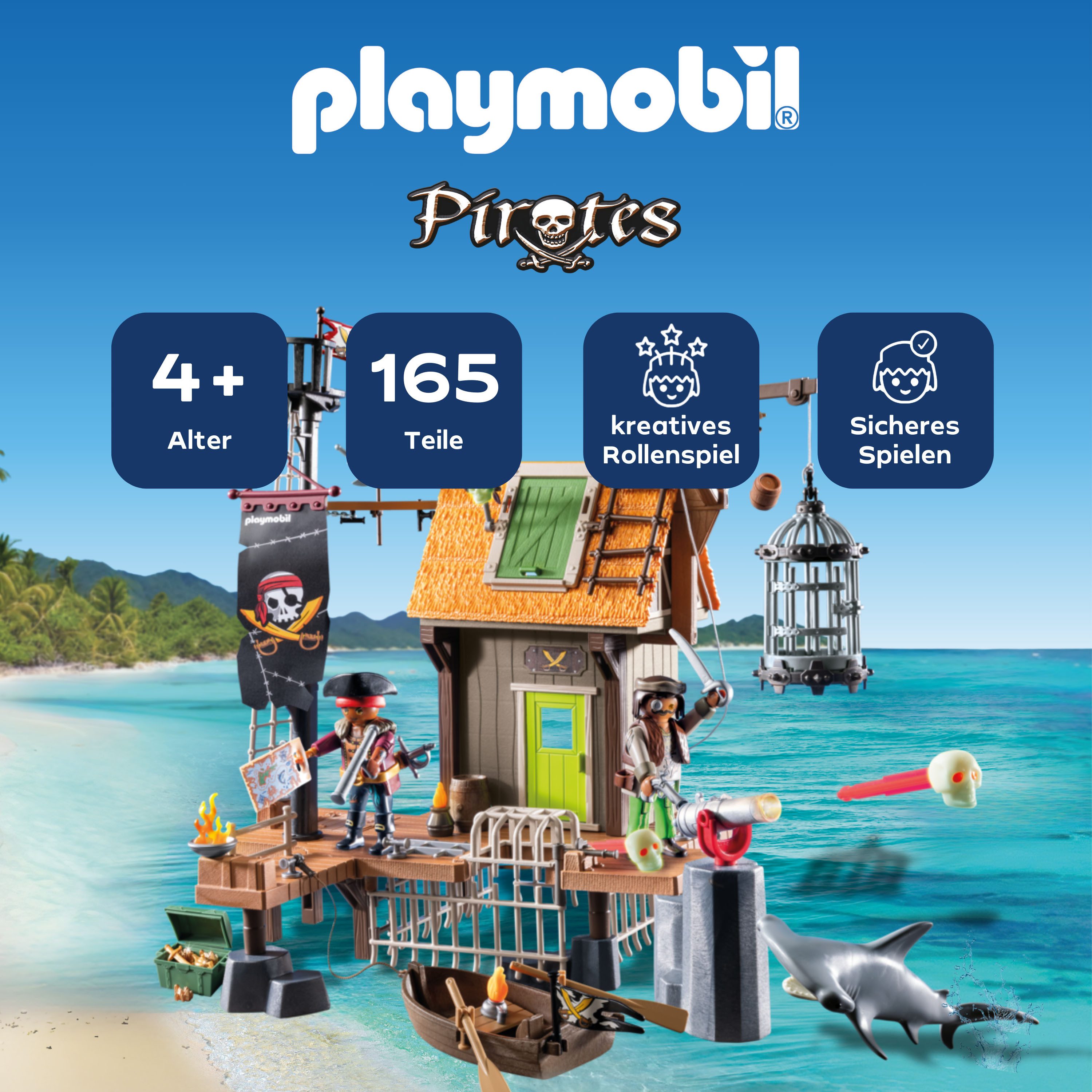 Playmobil® Constructie-speelset Piratenhaven met Zeeroversgevangenis (71792), Playmobil Pirates (165-delig)
