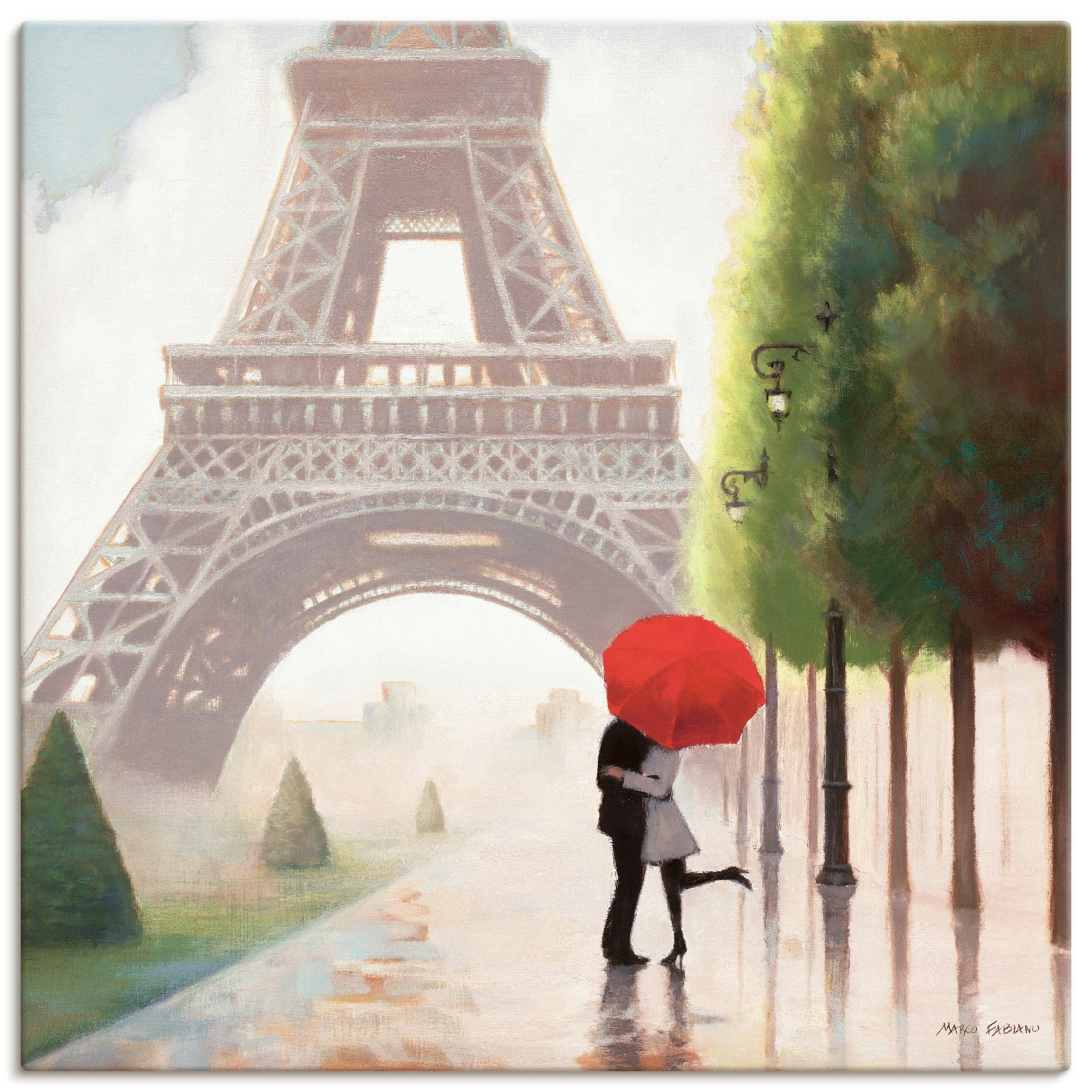 Artland Artprint Parijs Romance II als artprint op linnen, poster, muursticker in verschillende maten foto schilderijen maat 70 cm x 70 cm grijs