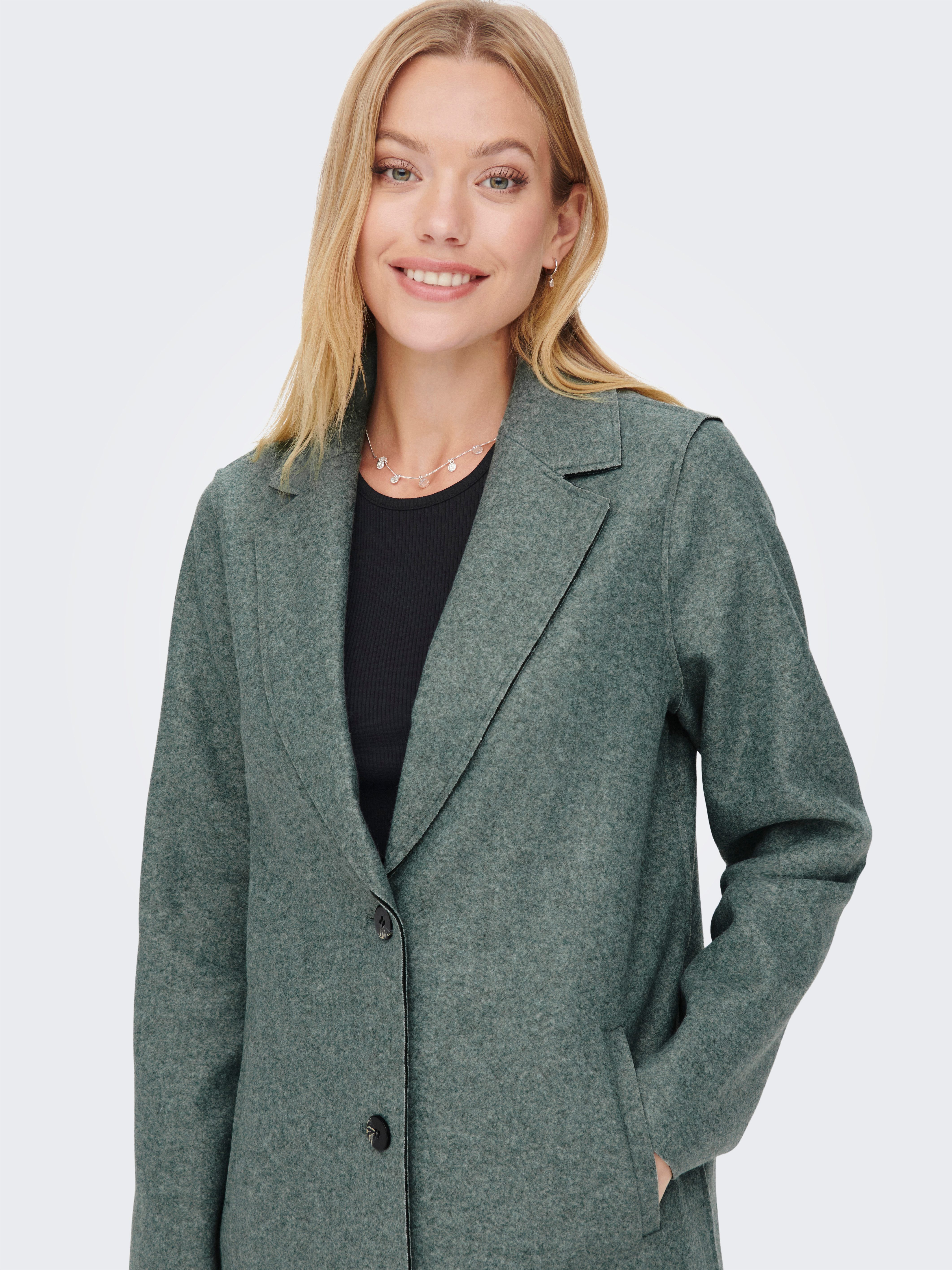 Only Lange jas ONLCARRIE BONDED COAT OTW NOOS