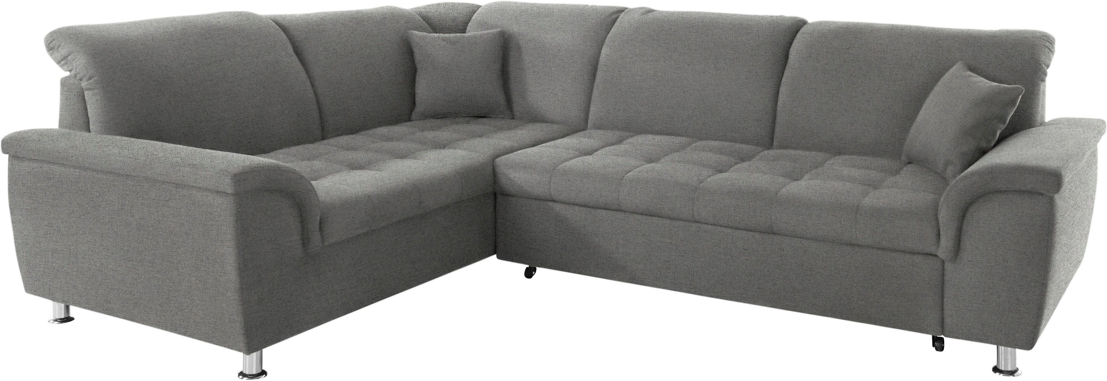 DOMO collection Hoekbank Franzi, tijdloos en elegant, moderne zittingstikking, L-Vorm