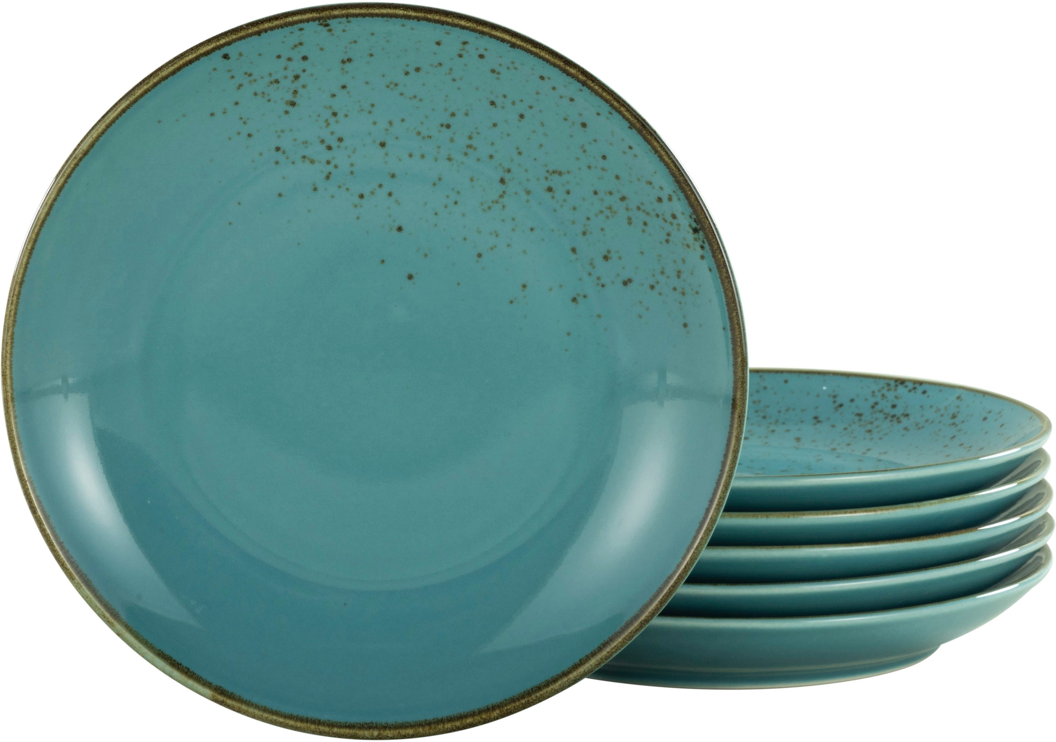 CreaTable Plat bord Dinerbord nature collection Bordenset voor 6 personen, ø 27 cm, aardewerk, plat bord (set, 6-delig)