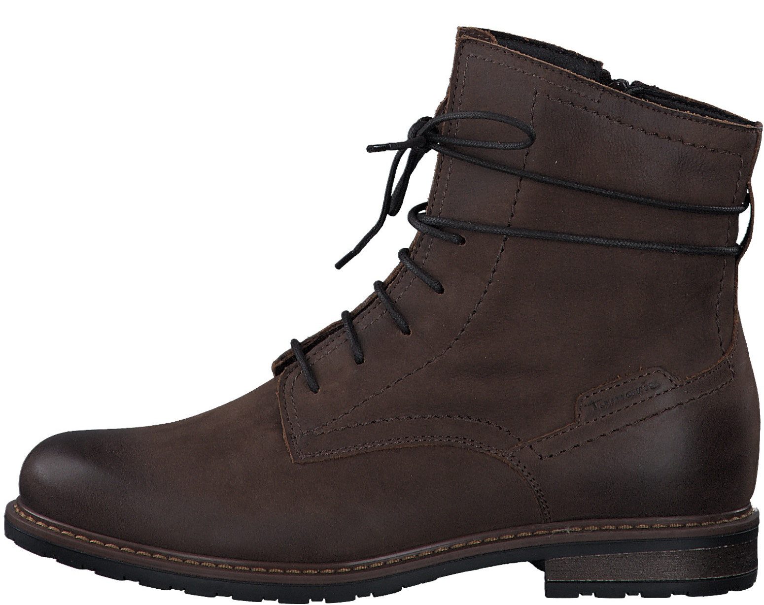 Tamaris Veterlaarsjes Blokhak, veterschoenen met rits voor een gemakkelijke instap