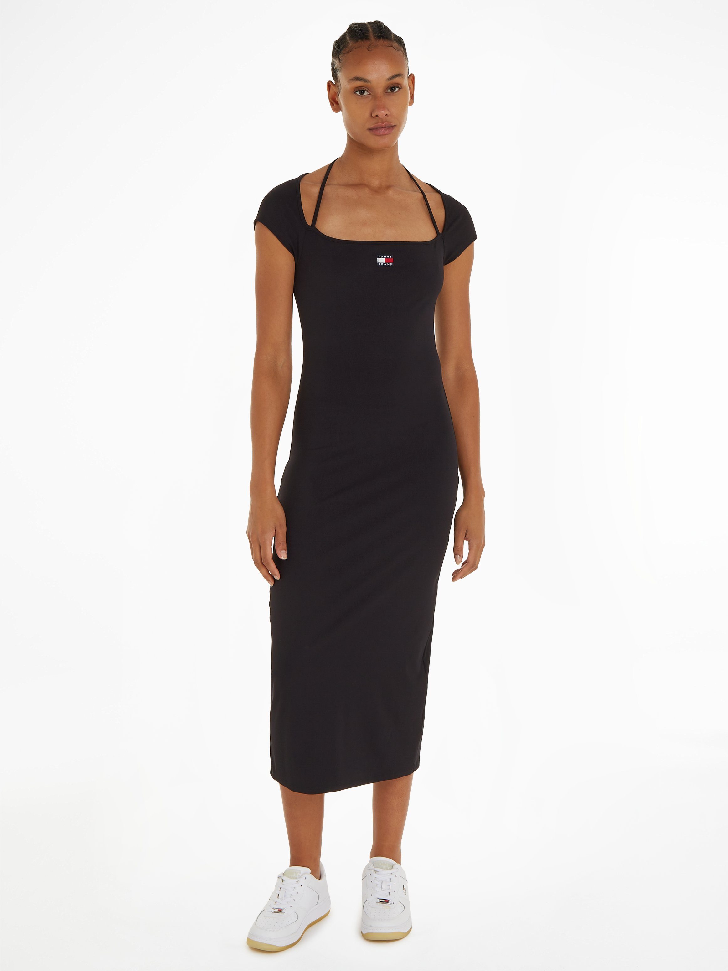 TOMMY JEANS Jerseyjurk TJW MIDI BADGE RIB DRESS EXT