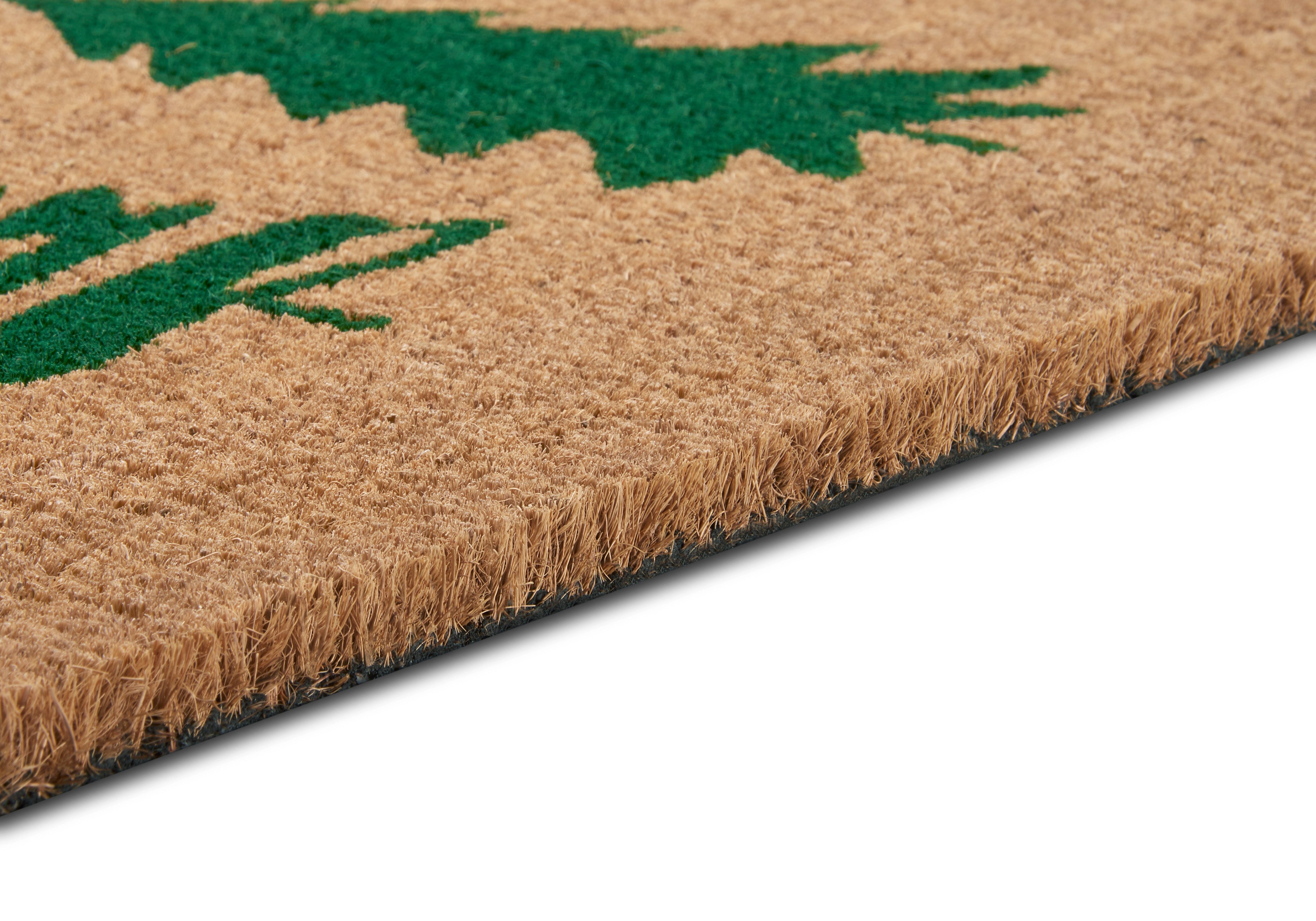 HANSE Home Mat Mix Mats Kokos Decorated Pine Trees Kerstmis, vuilafstotende mat, buiten, antislip, binnen, kokosmat