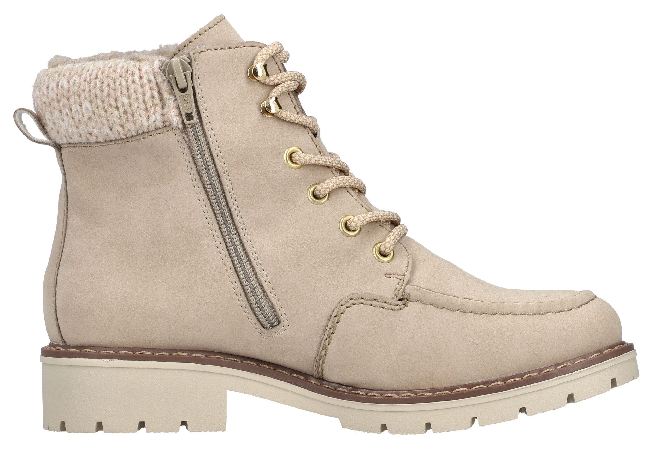 Rieker Winterlaarsjes , veterschoenen, winterlaarzen, blokhak, met binnenrits