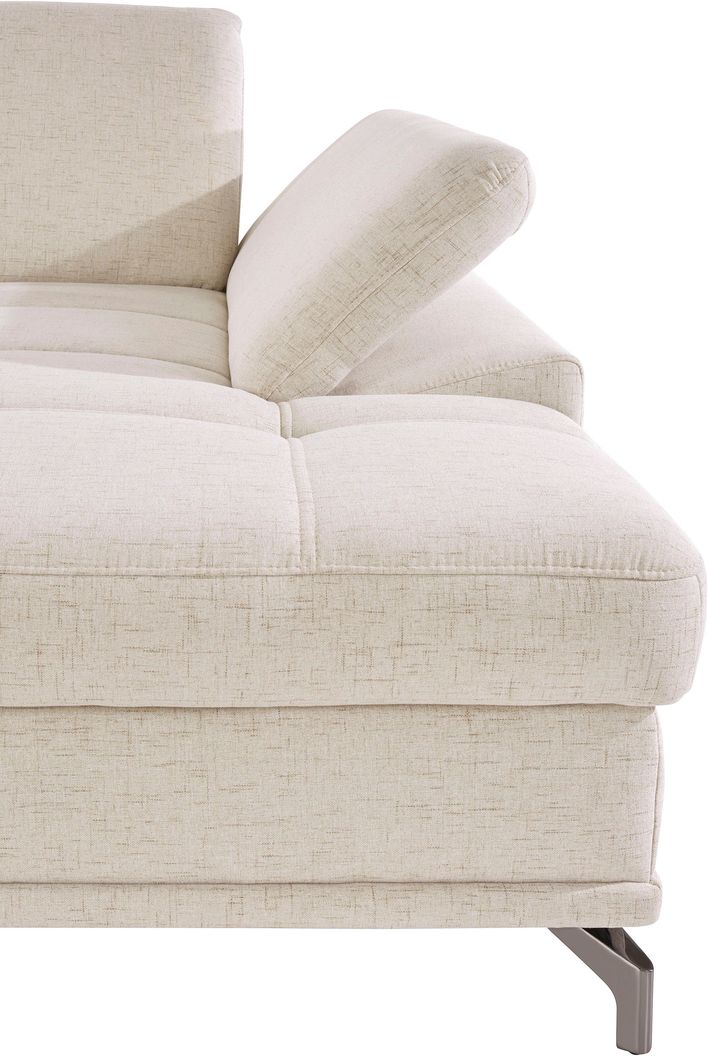 Places of Style Hoekbank Costello L-vorm, met zitdiepteverstelling, armleuningverstelling en