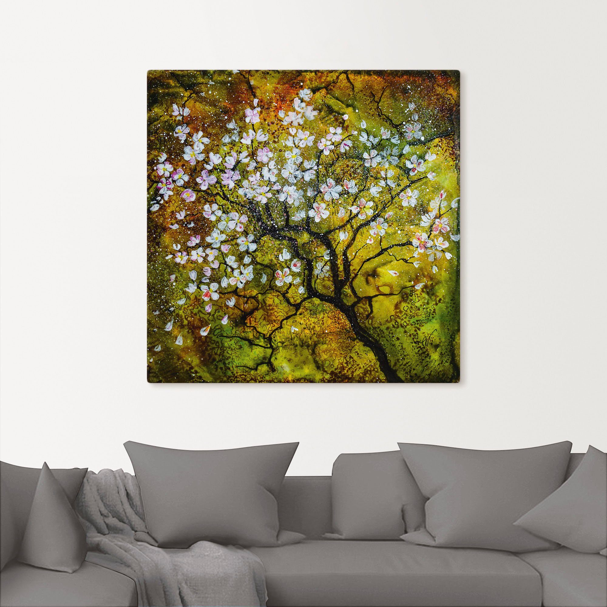 Artland Artprint Kersenbloesem als artprint van aluminium, artprint op linnen, muursticker, verschillende maten