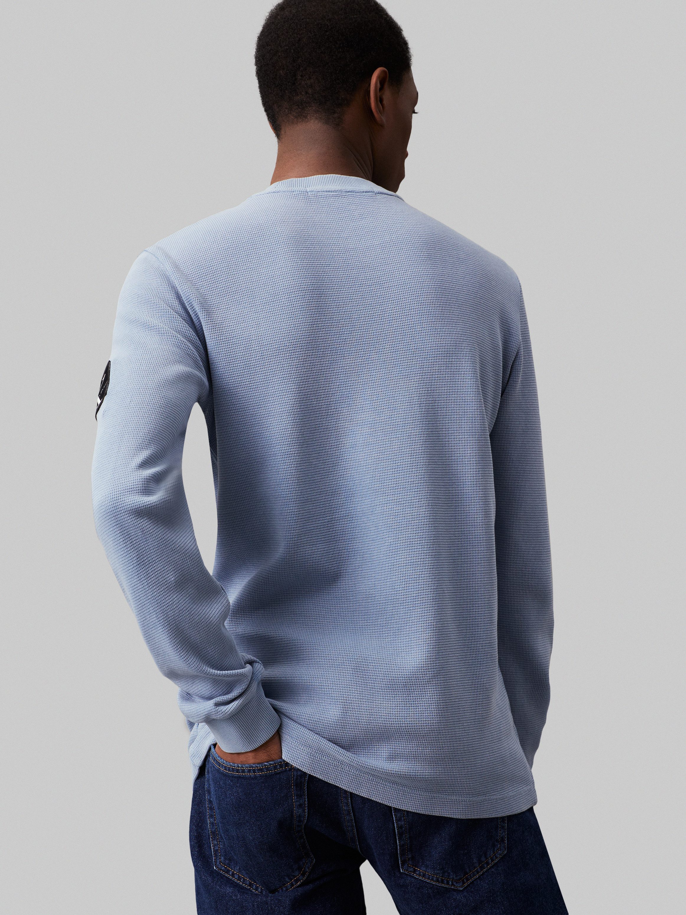 Calvin Klein Shirt met lange mouwen WASHED BADGE WAFFLE LS TEE
