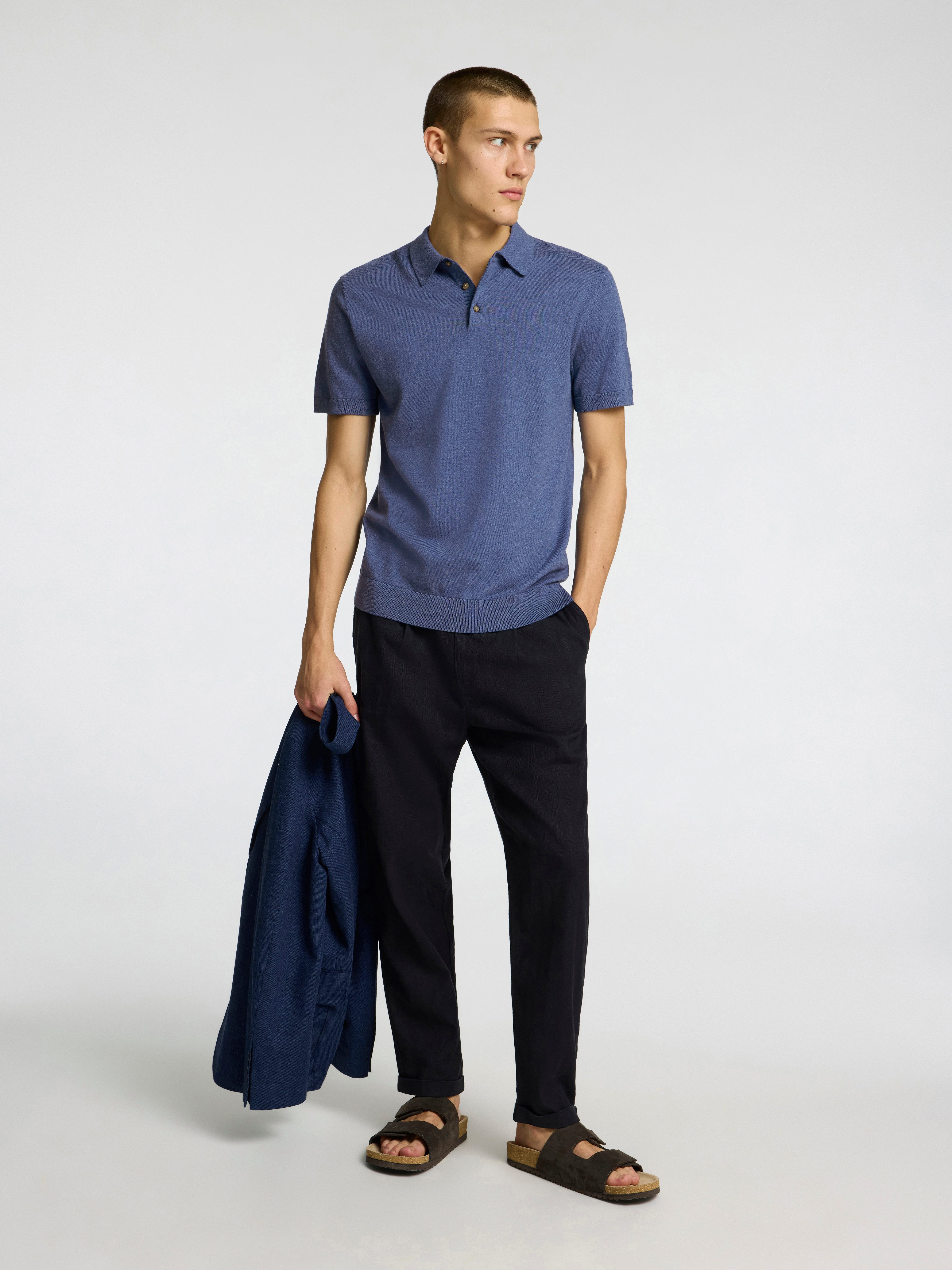 SELECTED HOMME Poloshirt SLHBERG SS KNIT POLO NOOS
