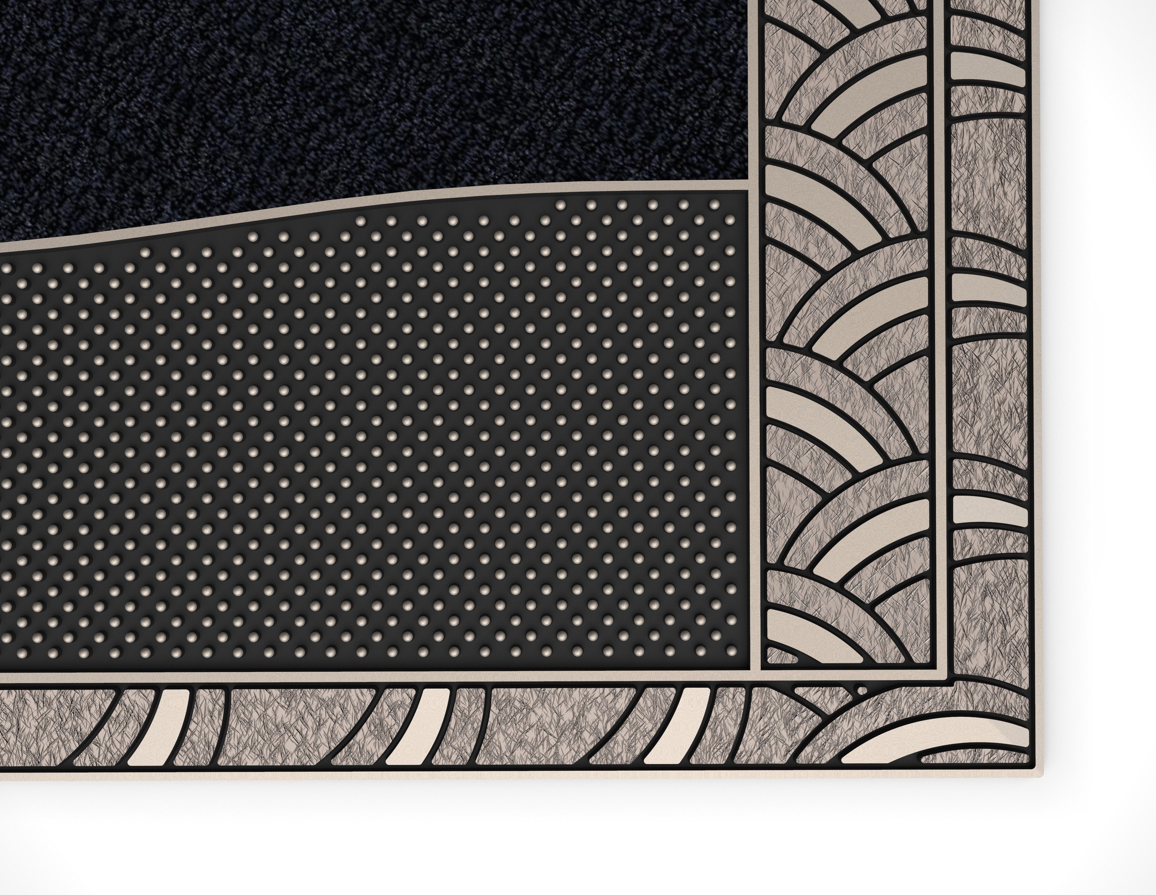 Home2Fashion Mat CenterClean XL - Waves smalle vuilafstotende mat, robuust, golven, geschikt voor binnen en buiten