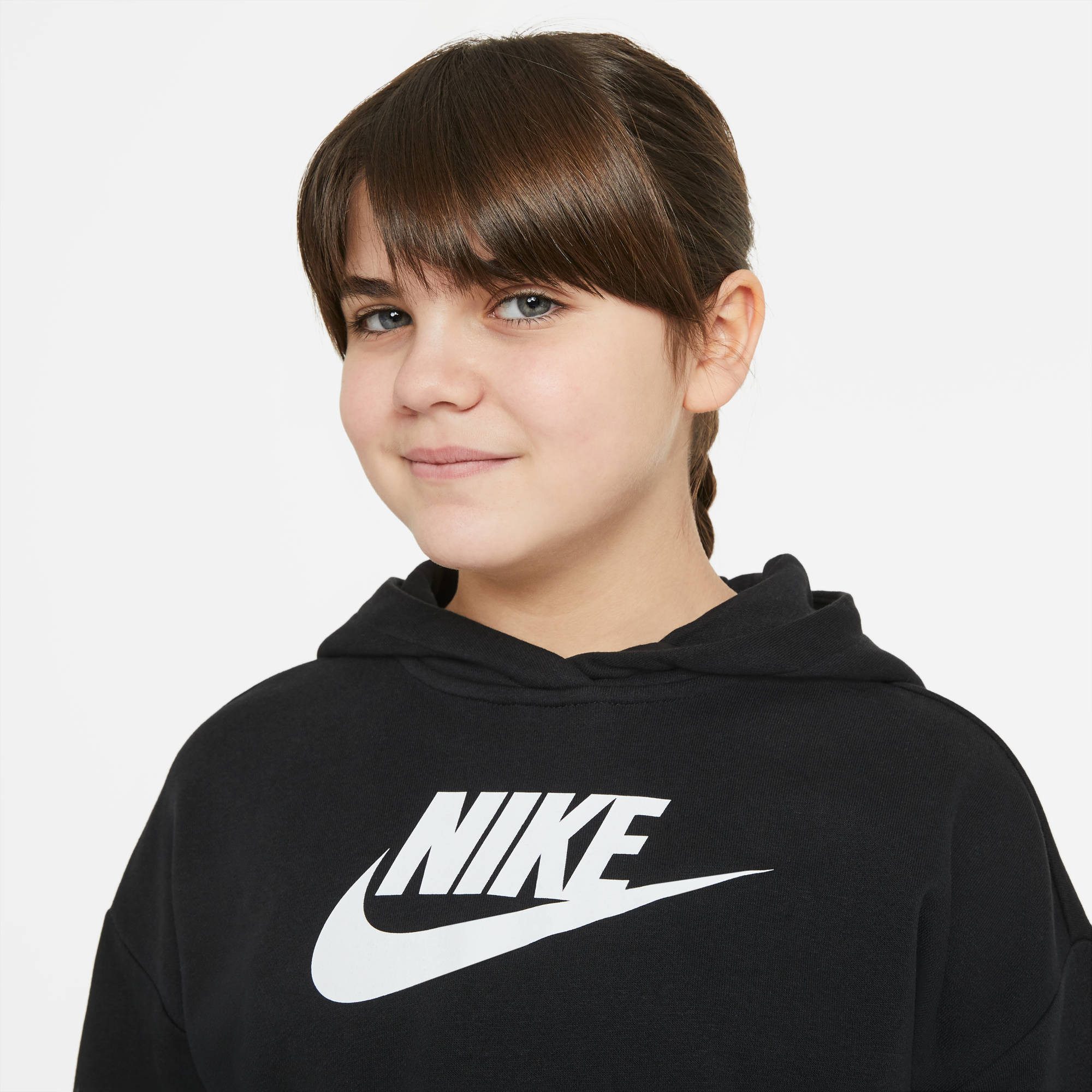 Nike Sportswear Hoodie Club Big Kids' (Girls') French Terry Cropped Hoodie