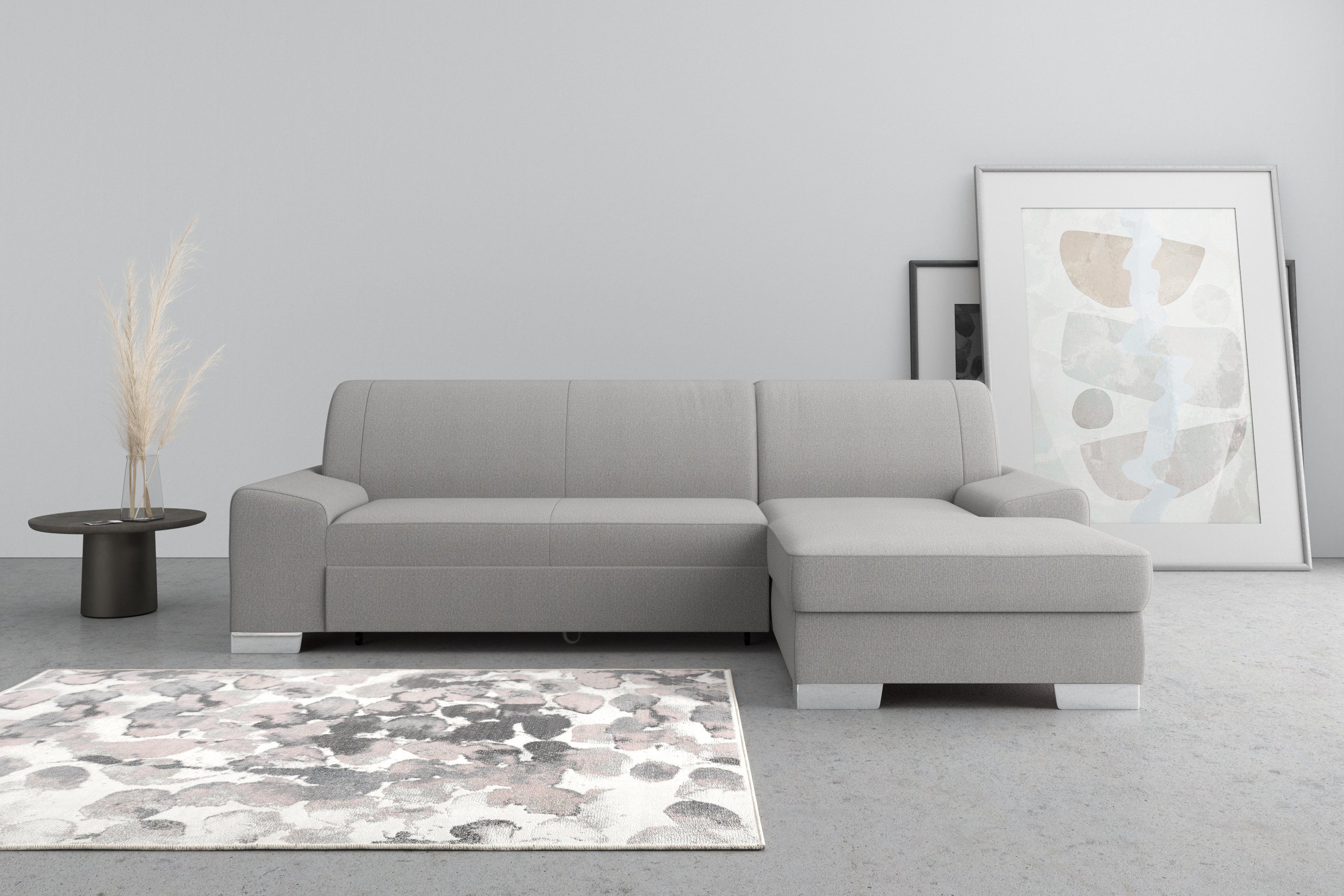 DOMO collection Hoekbank Anzio L-Form, whlw. Bettfunktion, Federkern, hochwertig, Breite 271 cm naar keuze met slaapfunctie en binnenvering