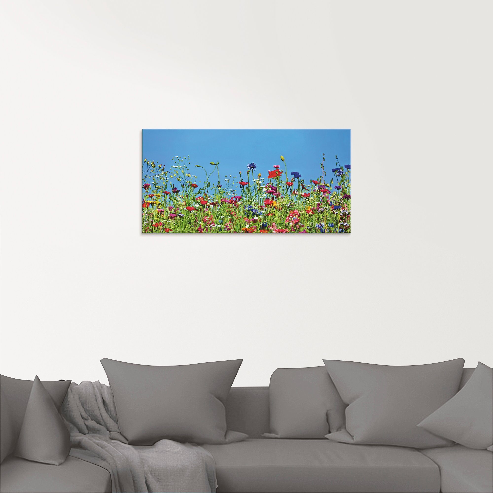 Artland Print op glas Bloemenweide II in verschillende maten