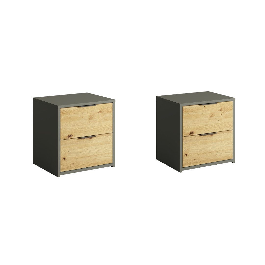 INOSIGN Nachtkastje Nachttafels Loreto (2 stuks), afmetingen: B/D/H 44/35/46 cm (set, 2 stuks)