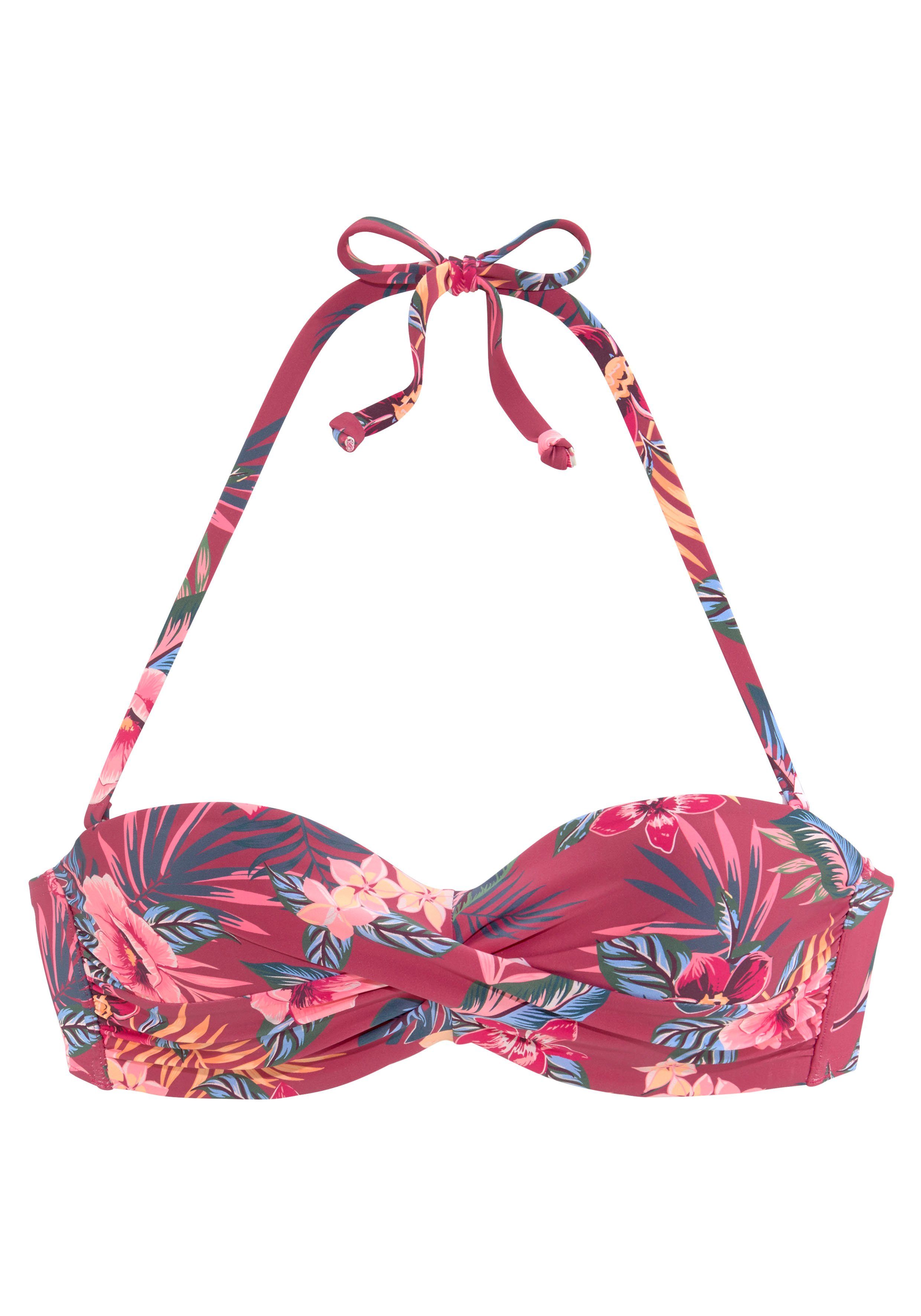 s.Oliver RED LABEL Beachwear Beugelbikinitop in bandeaumodel MARIKA in wikkel-look