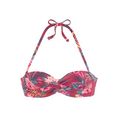 s.oliver red label beachwear beugelbikinitop in bandeaumodel marika in wikkel-look rood