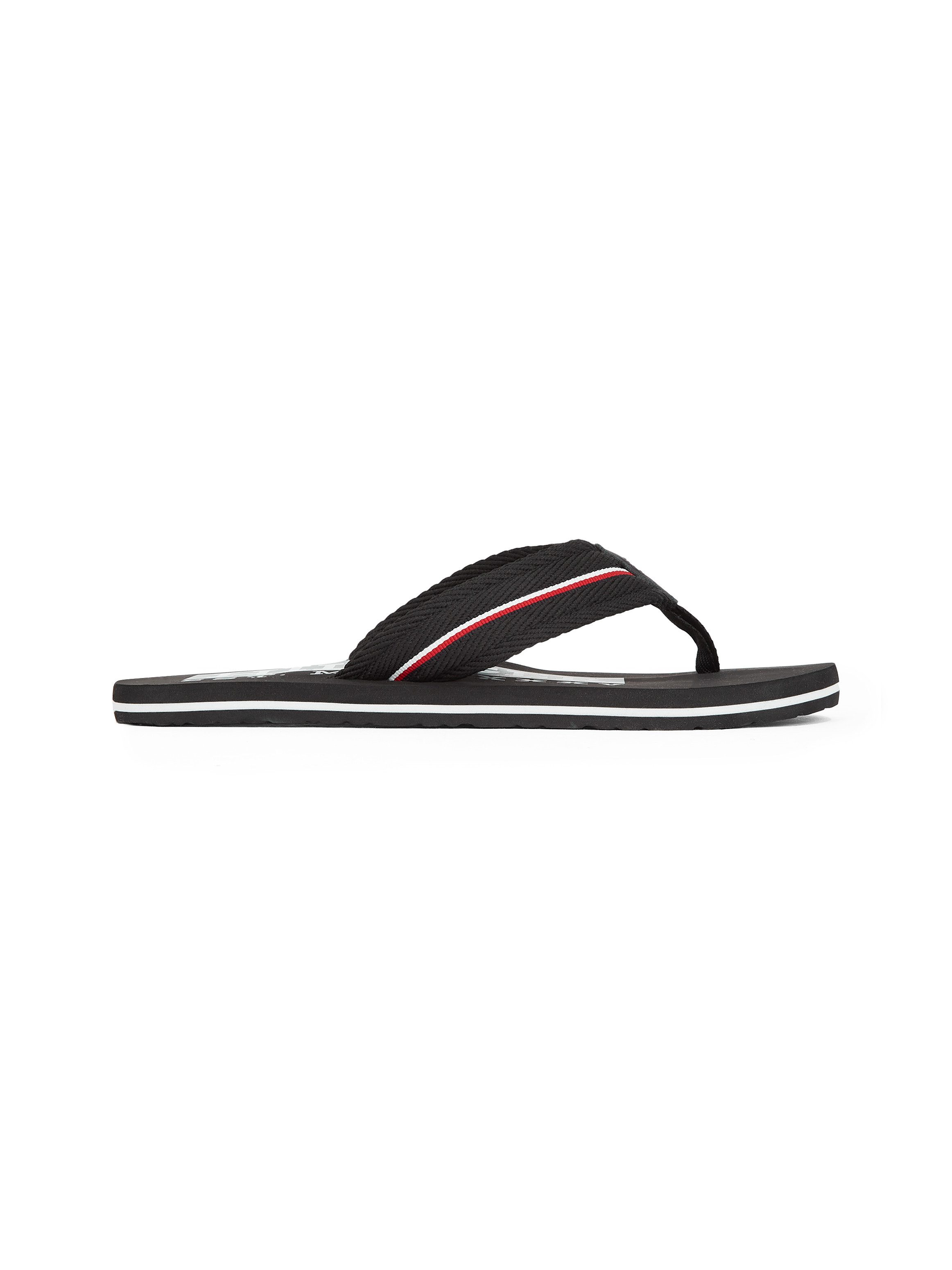 Tommy Hilfiger Teenslippers CORPORATE HILFIGER BEACH SANDAL , dianette, zomerschoen, flats, comfort-schoen met strepen