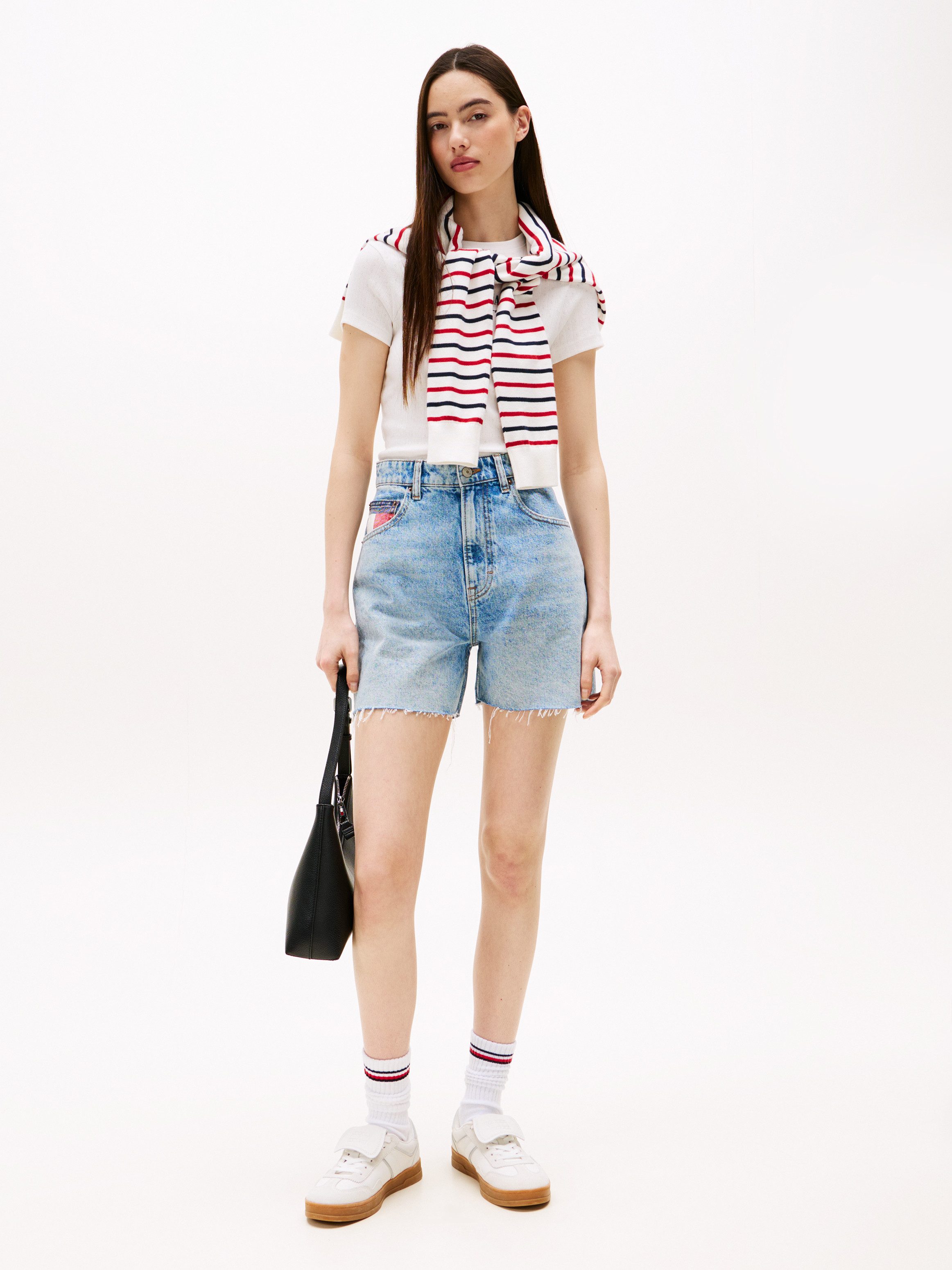 TOMMY JEANS Shirt met korte mouwen TJW SLIM LOGO 2 POINTELLE TEE