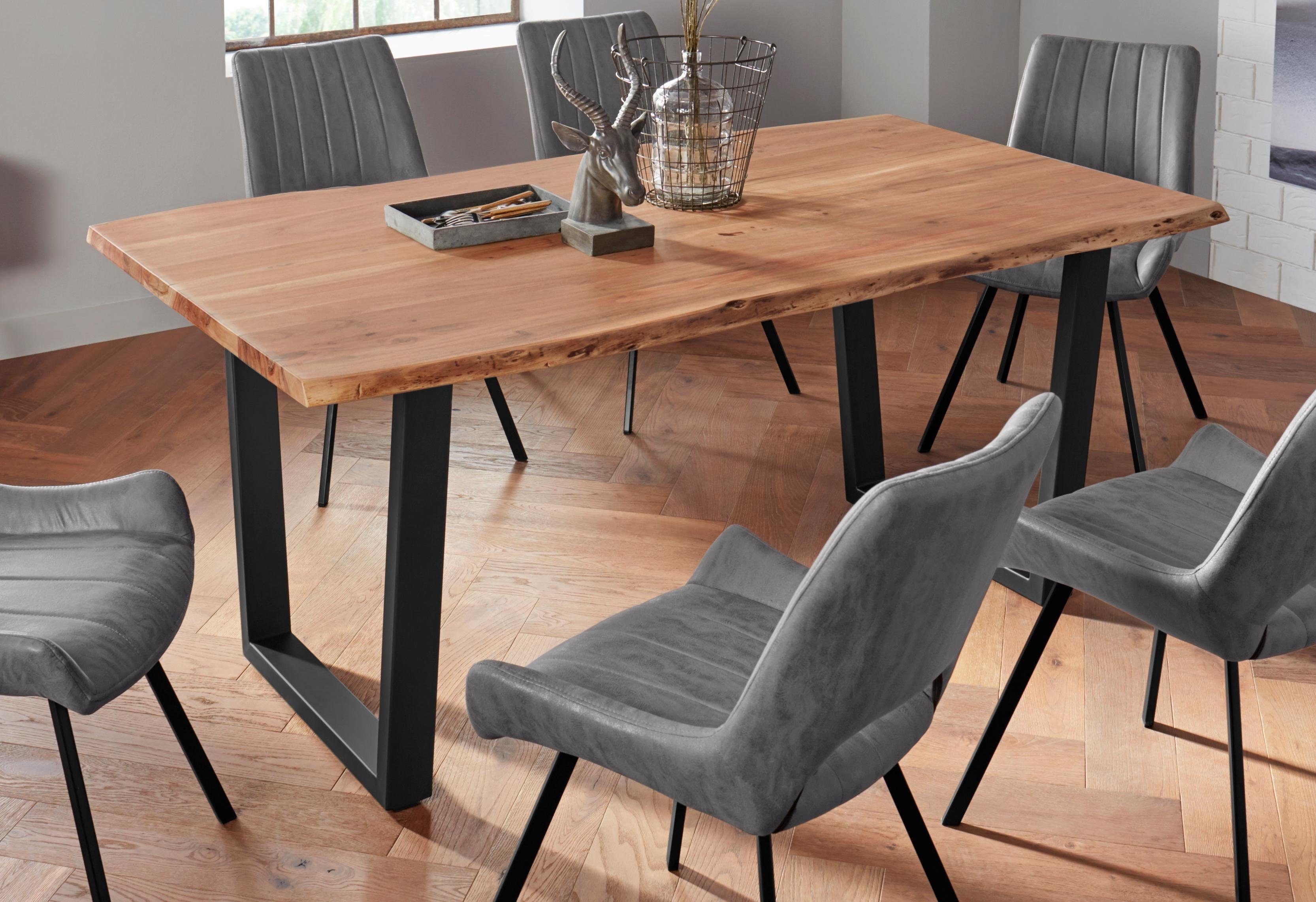 MCA living Eettafel CALABRIA Massief hout in boomstam-look