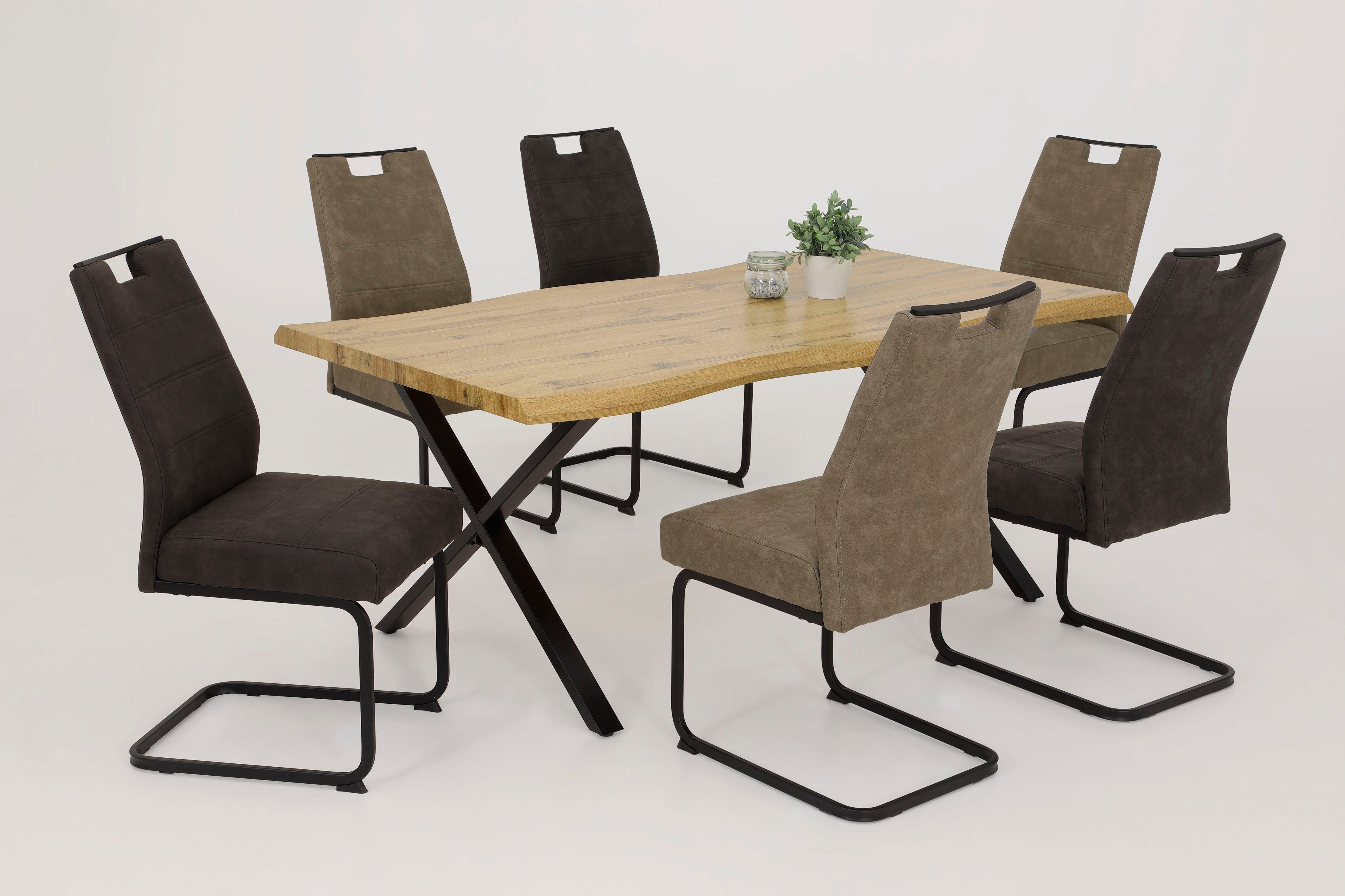 HELA Tafel met hout GERDA I Schaaldelen-look (Face Up)