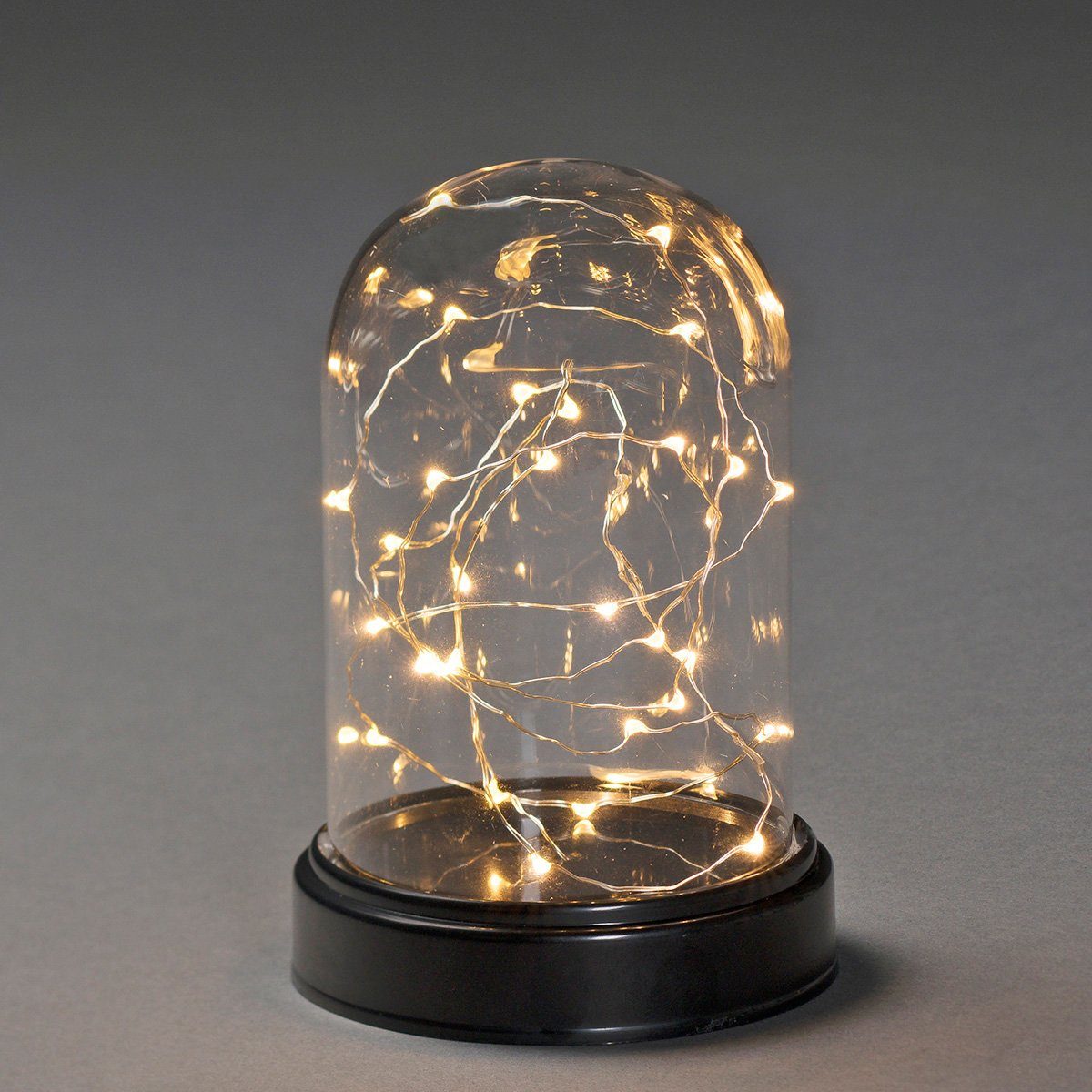 KONSTSMIDE Decoratieve ledverlichting Glazen led-koepel met zilverkleur. Draad, 30 amberkleurige dioden (1 stuk)