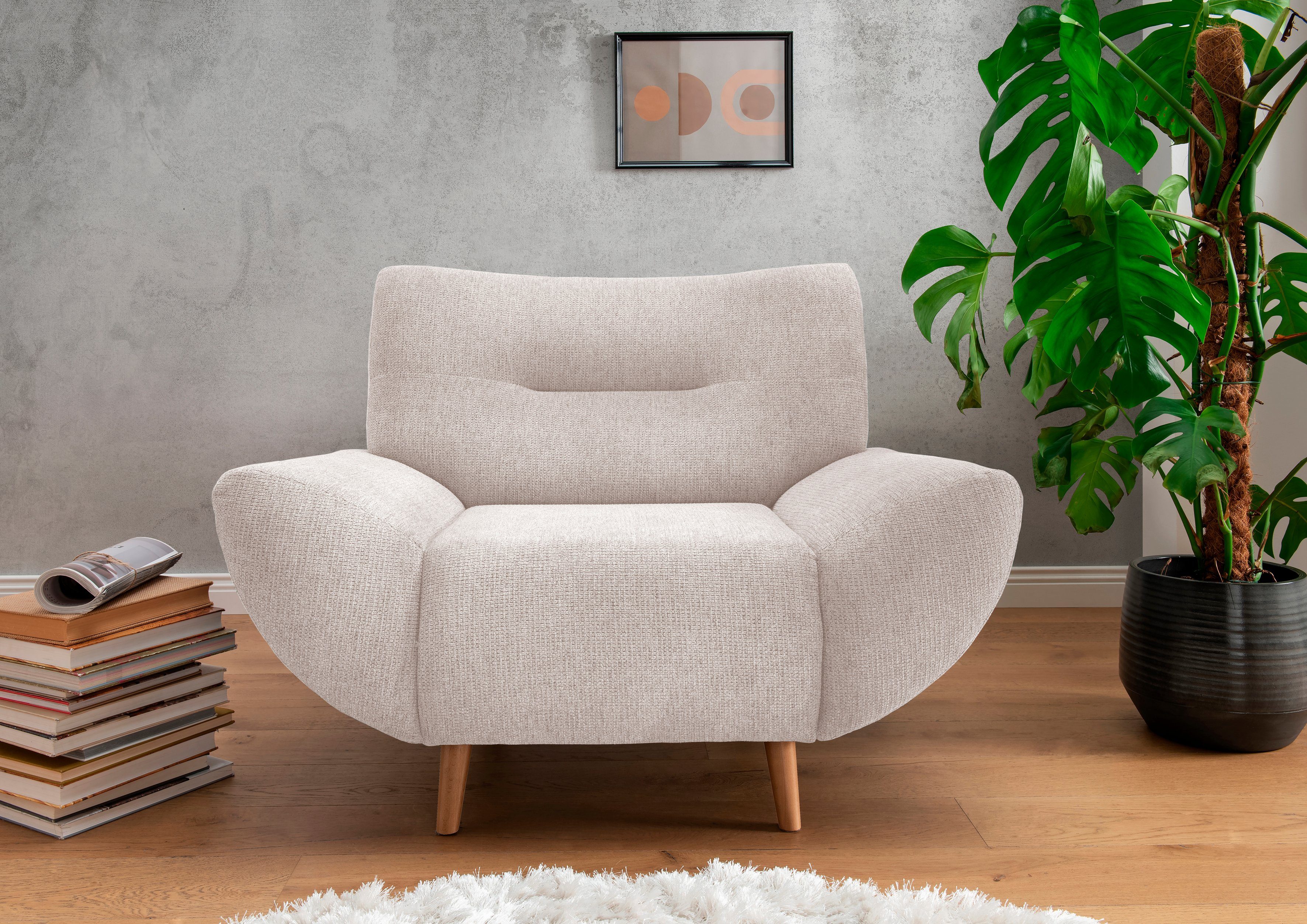 INOSIGN Fauteuil Drago vrij in de ruimte te plaatsen fauteuils beige