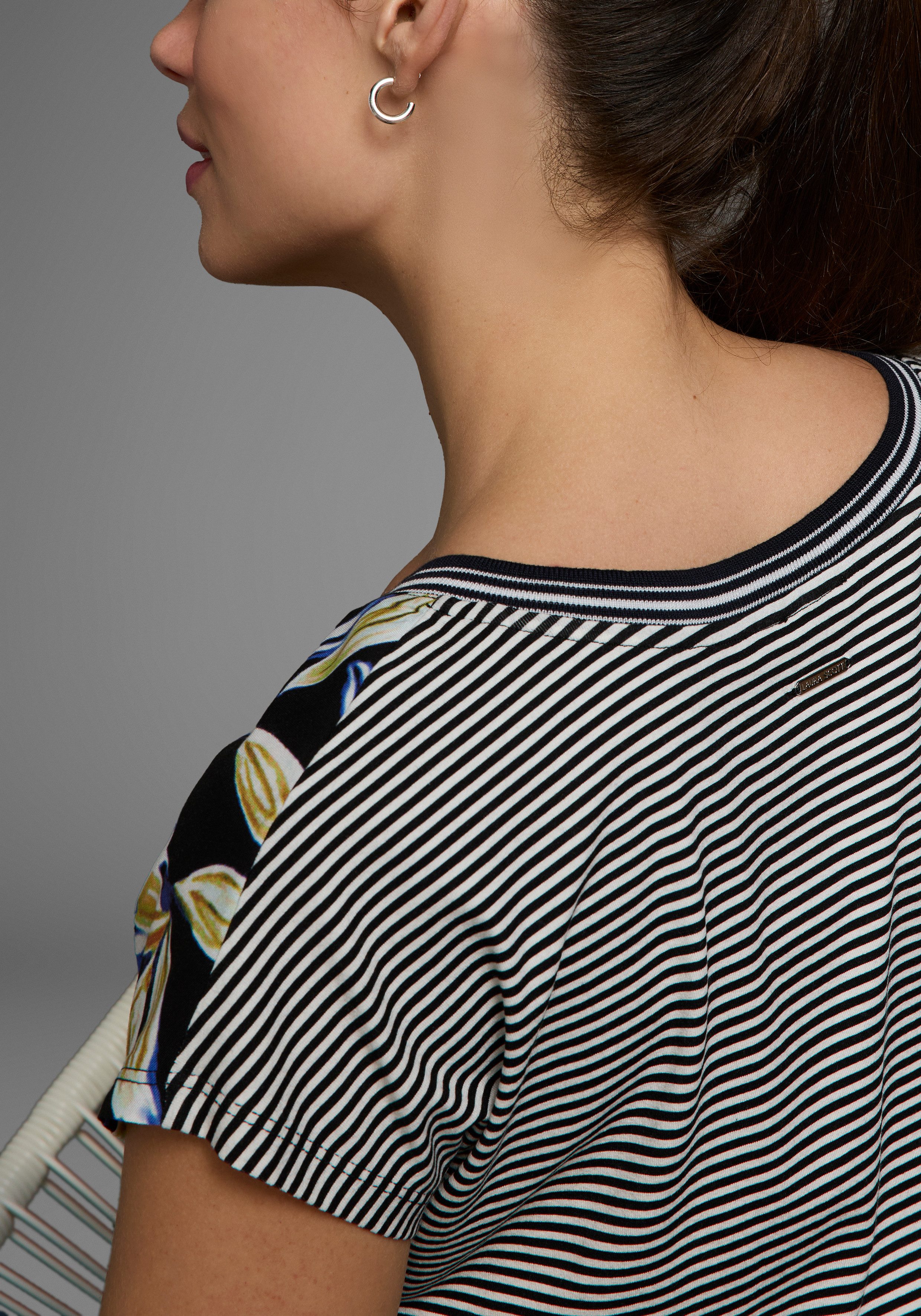Laura Scott Shirtblouse in modieuze mix van patronen - bloemetjes & gestreept - nieuwe collectie