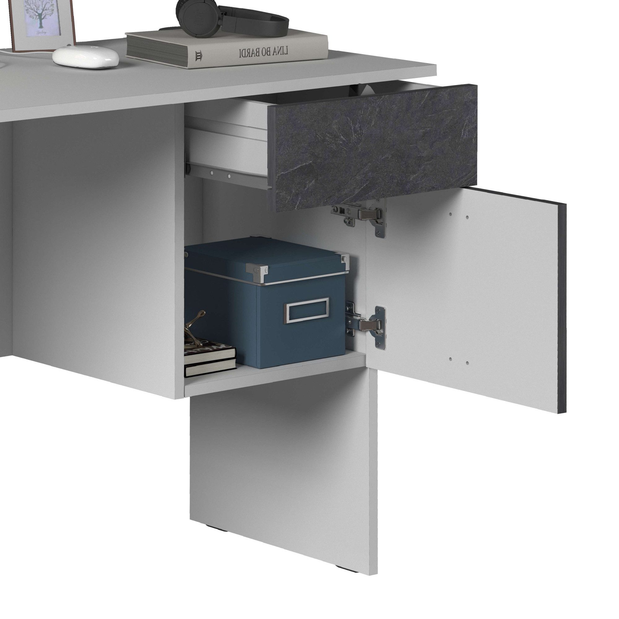 INOSIGN Bureau Coro, kleine computertisch, bureautafel met 1 deur & 1 lade, breedte 110 cm, made in italy