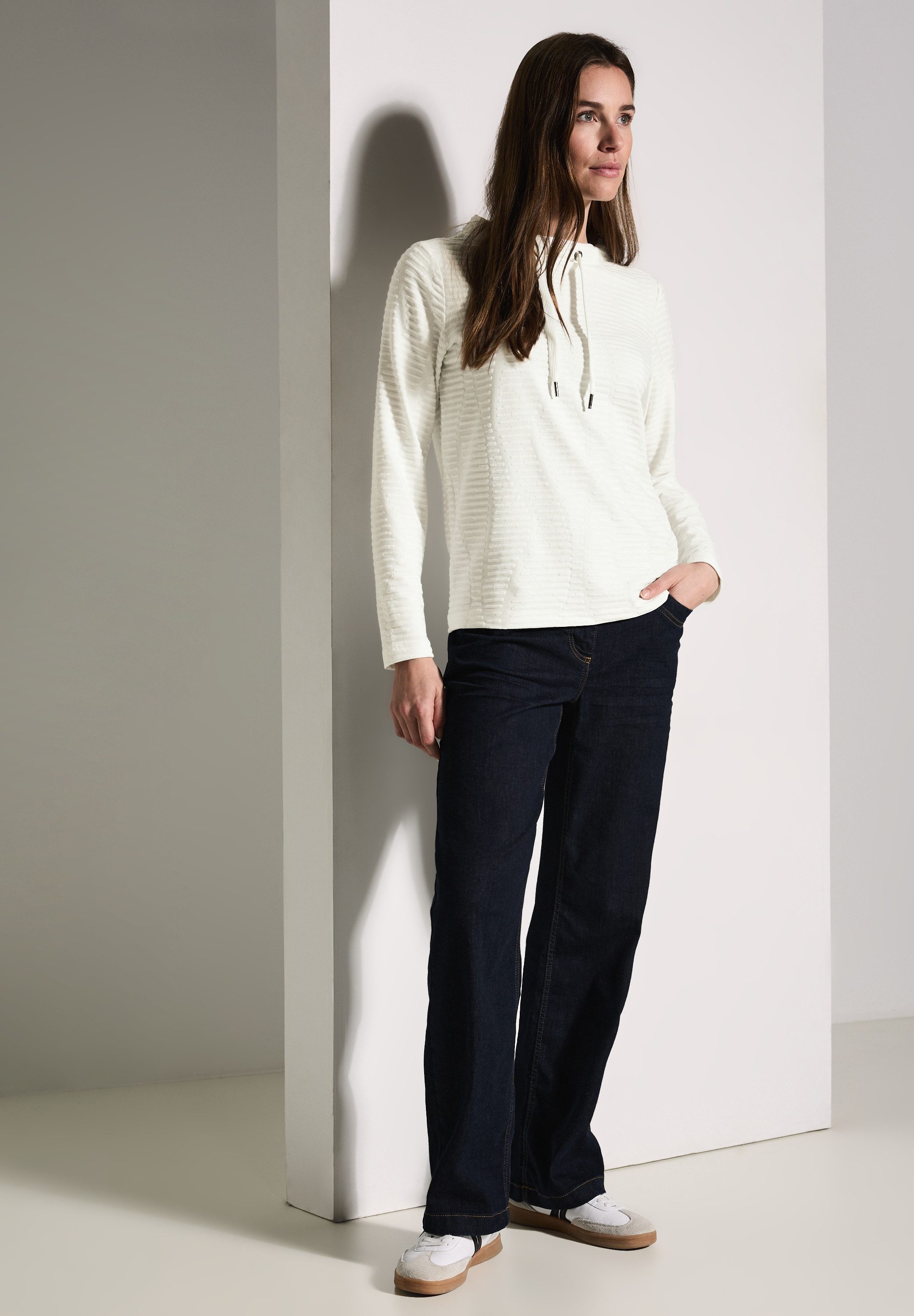 Cecil Shirt met lange mouwen met structuurmotief