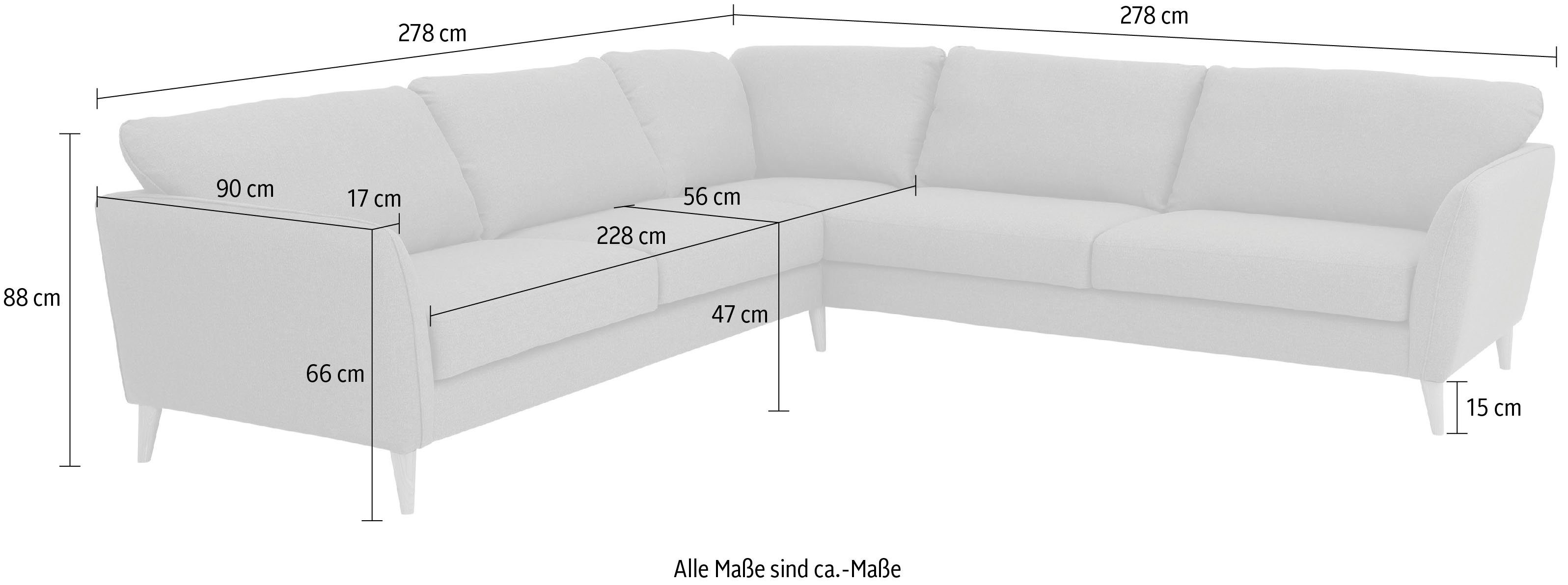 Home affaire Hoekbank MARSEILLE 278/278 cm, L-vorm, geweven stof, vlakke weefsel, viltlook