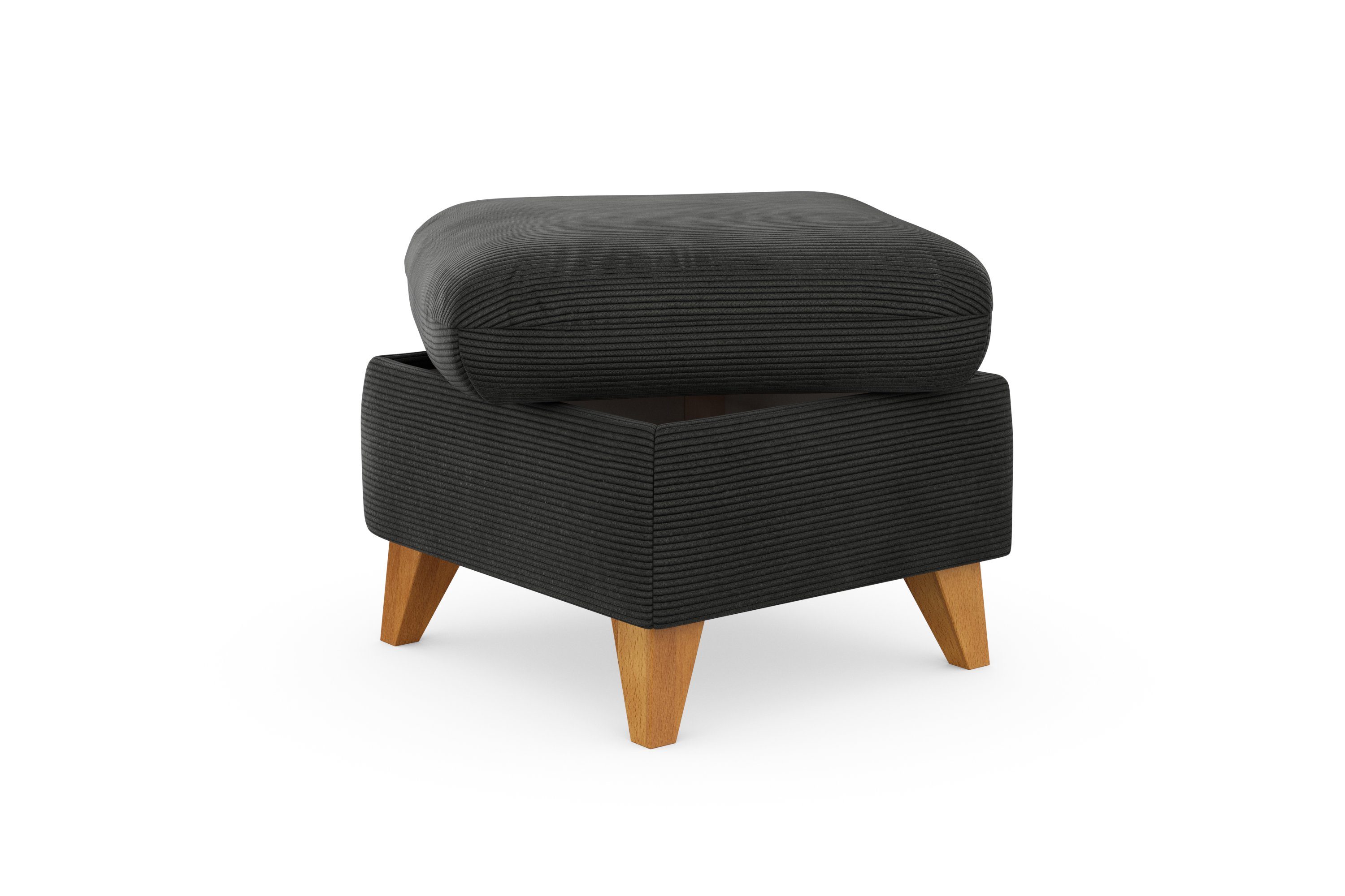 Home affaire Hocker Trelleborg met cordbekleding, met opbergvak, inclusief binnenveringsinterieur