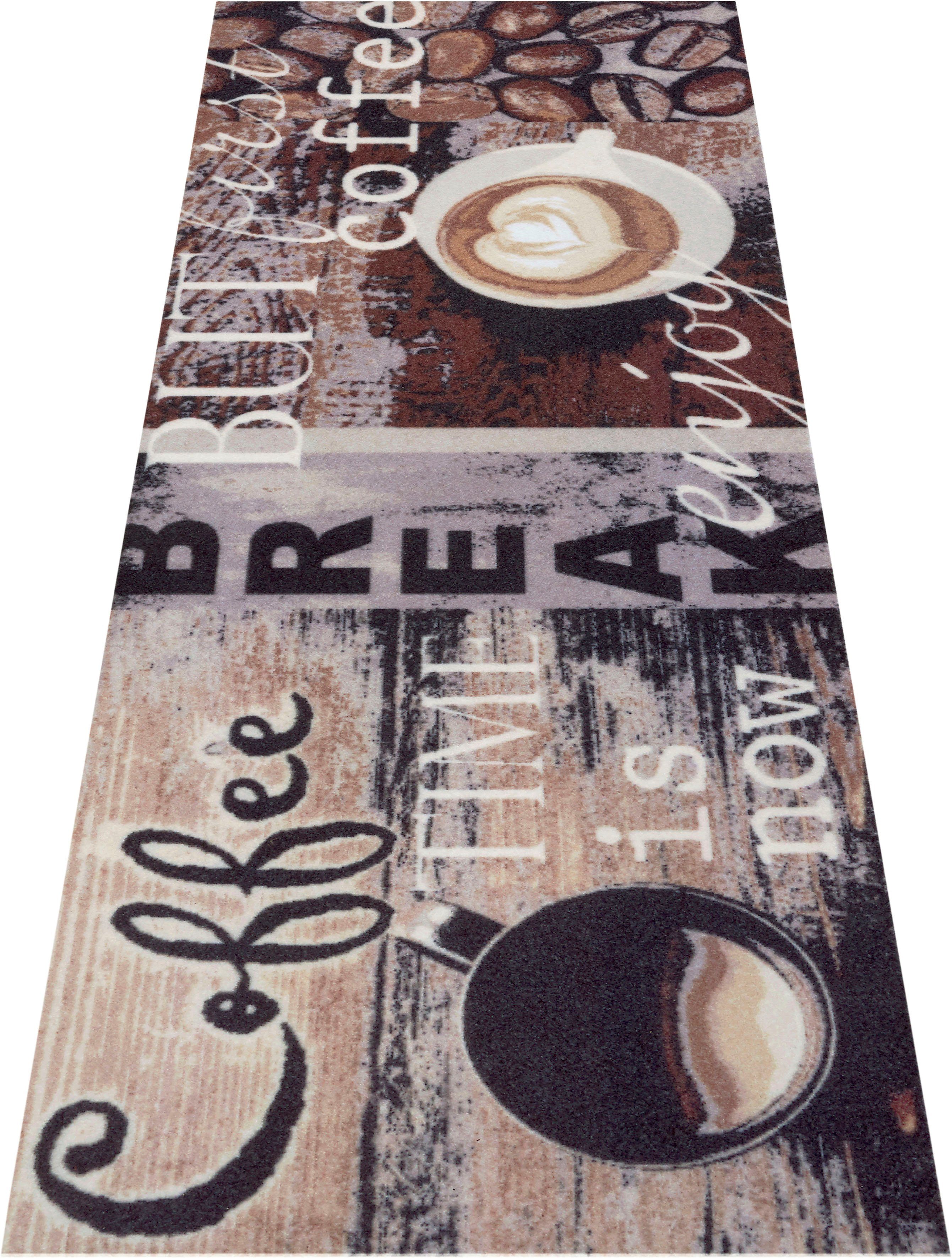 HANSE Home Keukenloper Enjoy Coffee Break Loper, antislip, keukenmat, koffie motief, onderhoudsvriendelijk