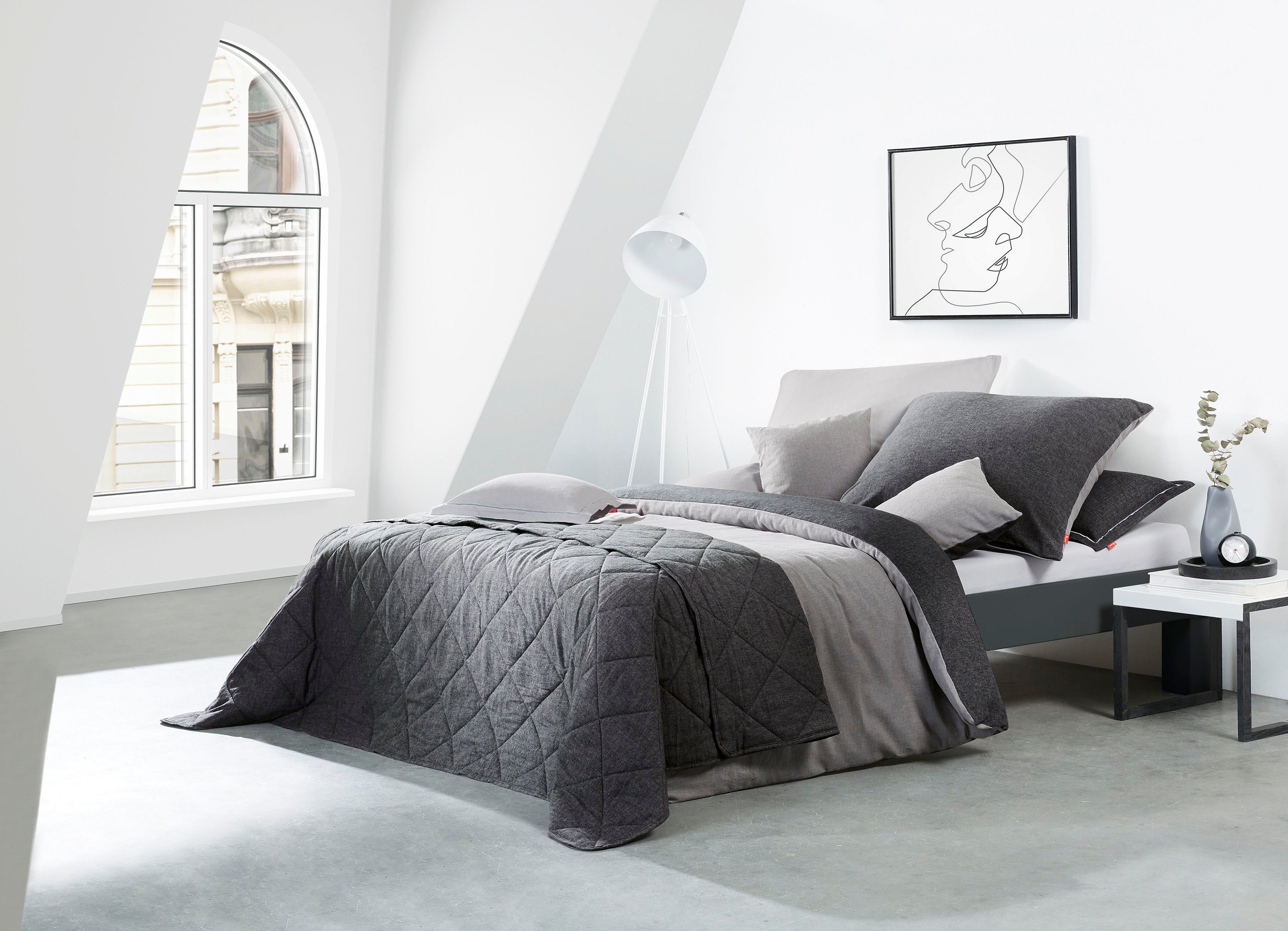 fleuresse Tweezijdig te gebruiken overtrekset Lech W 4158 Edelflanell, katoen, in maat 135x200, 155x220, 200x200 cm