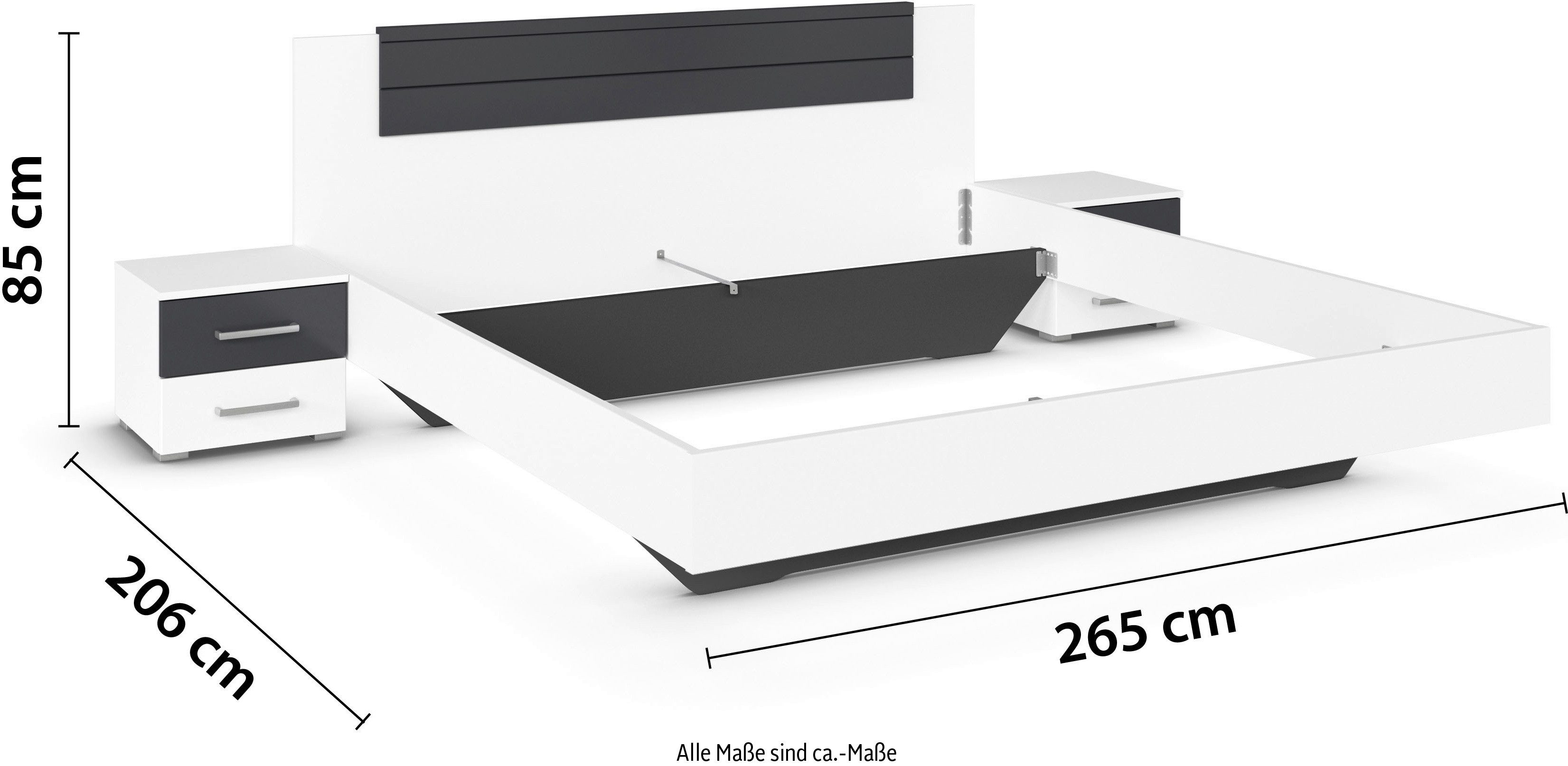 rauch Slaapkamerserie Compleet slaapkamer BARCELONA met kast breedte 226 cm(set, 4-delig)