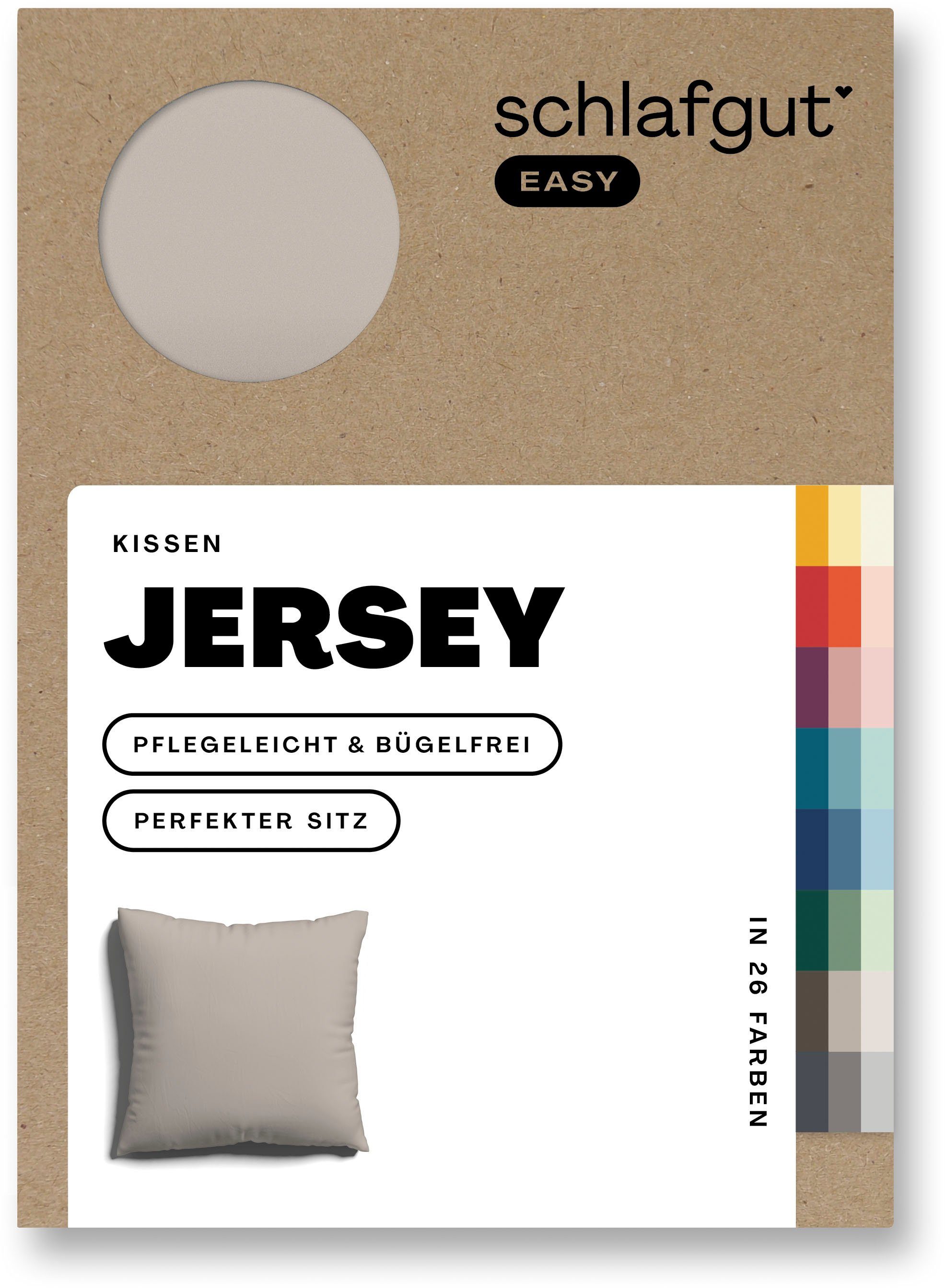 Schlafgut Kussenovertrek EASY jersey Kussenhoes met rits, zacht en absorberend, kussenhoes (1 stuk)
