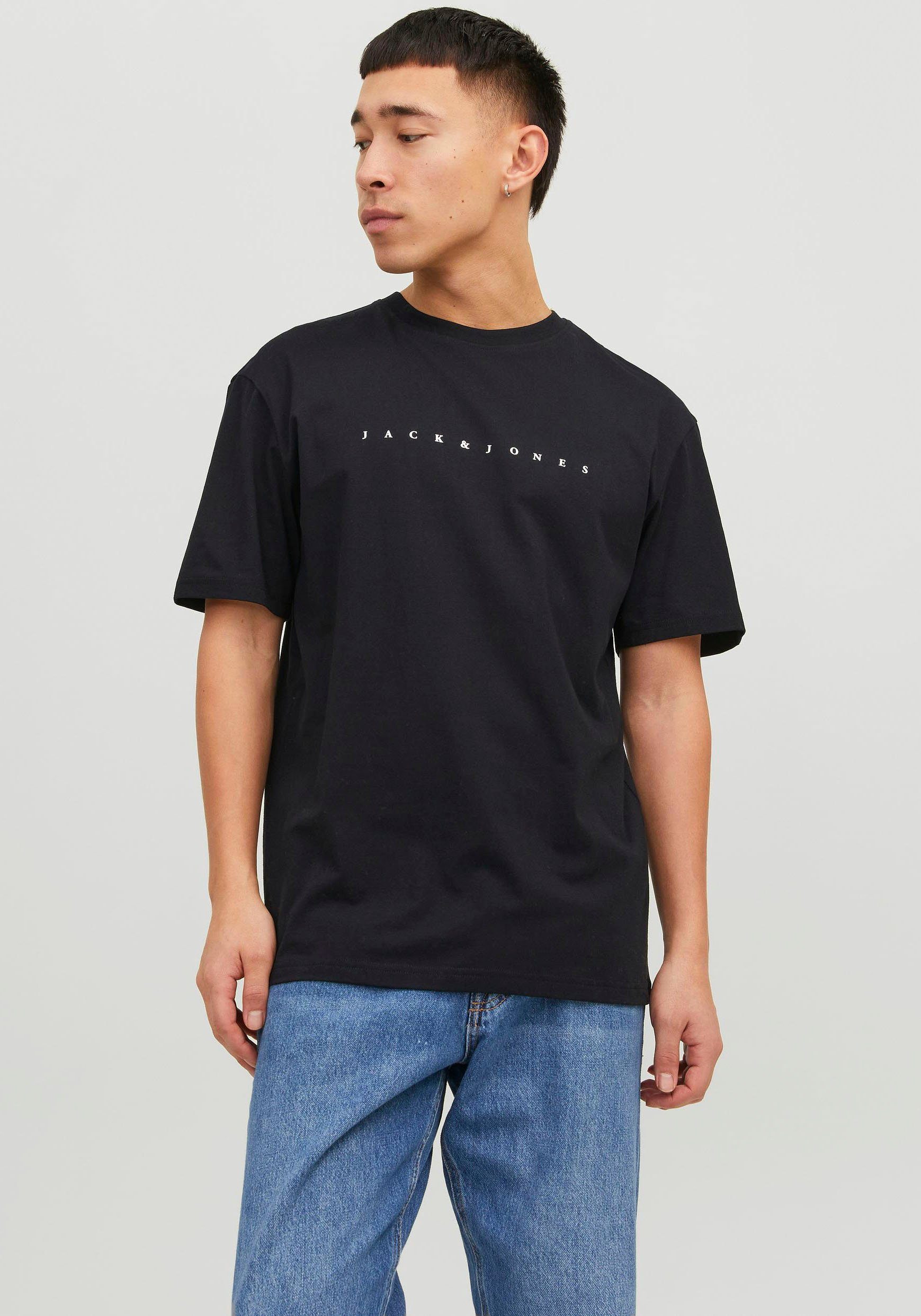 Jack & Jones Shirt met ronde hals JJESTAR JJ TEE SS NOOS heren ronde hals maat XS zwart