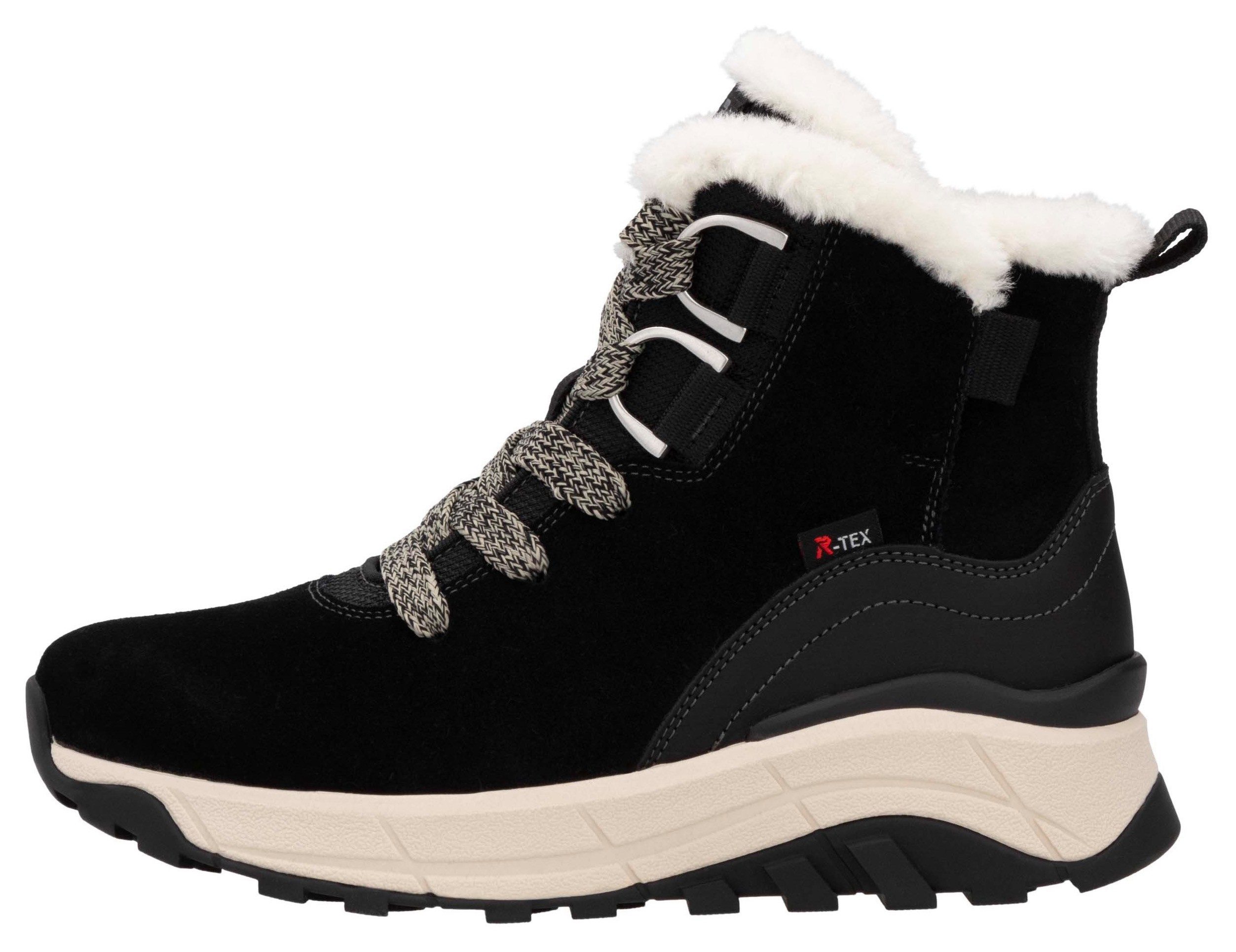 Rieker EVOLUTION Winterlaarzen , sleehak, veterschoenen, outdoorschoen met schapenwol voering
