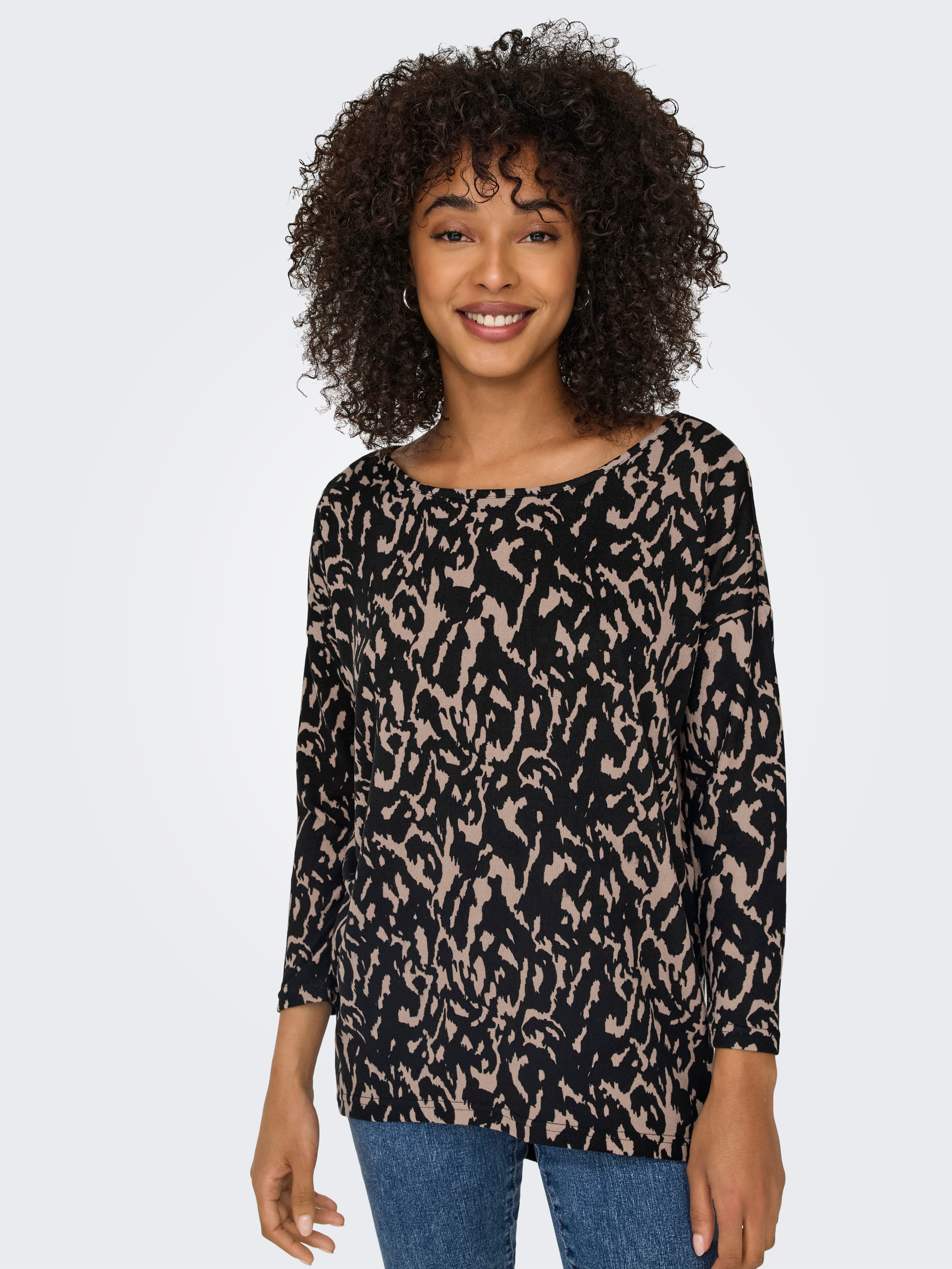 Only Shirt met 3/4 mouwen ONLELCOS 4/5 AOP TOP JRS
