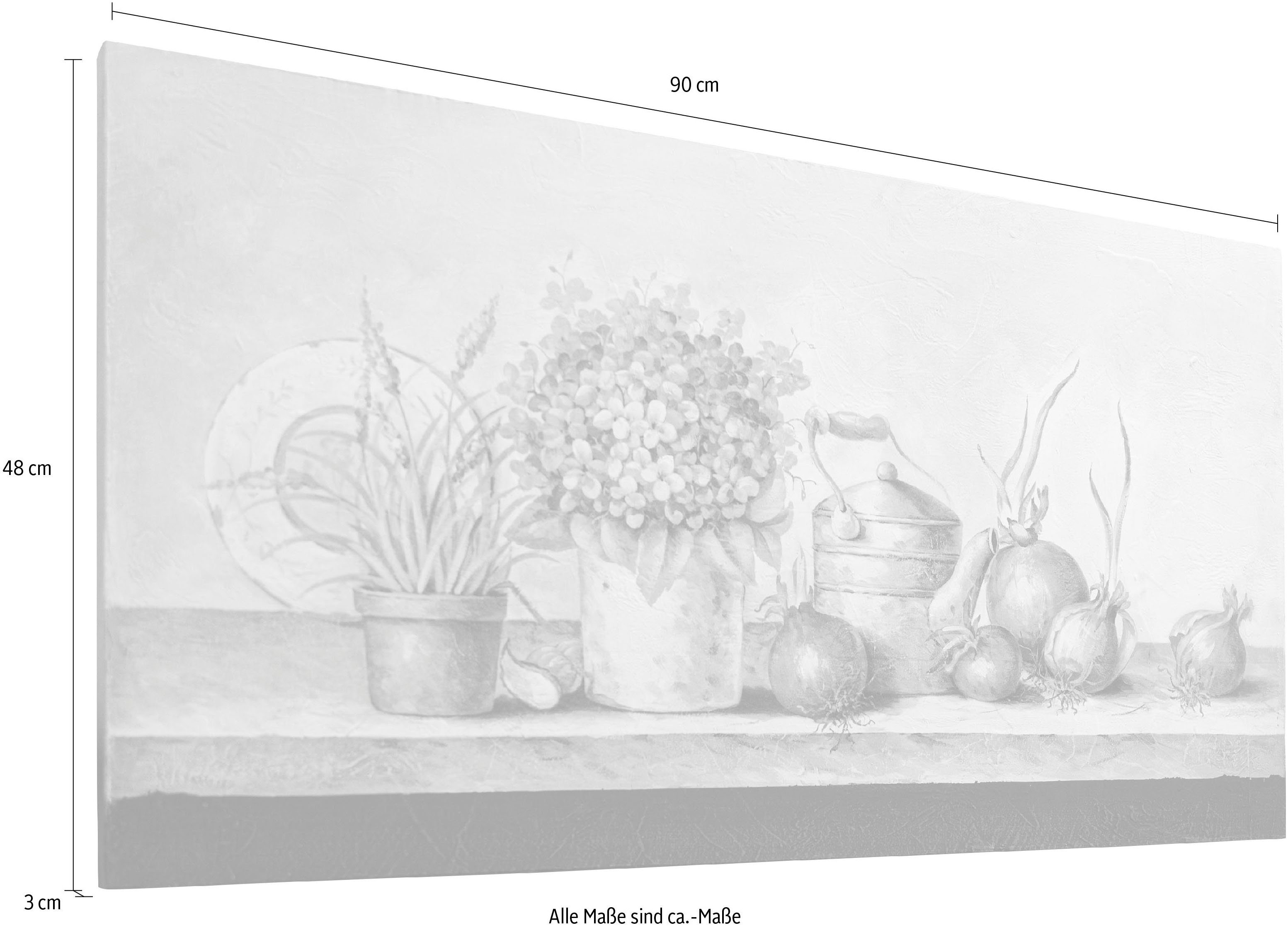 Myflair Möbel & Accessoires Artprint Kate Wanddecoratie, motief bloemen & vruchten, 90x48 cm, woonkamer