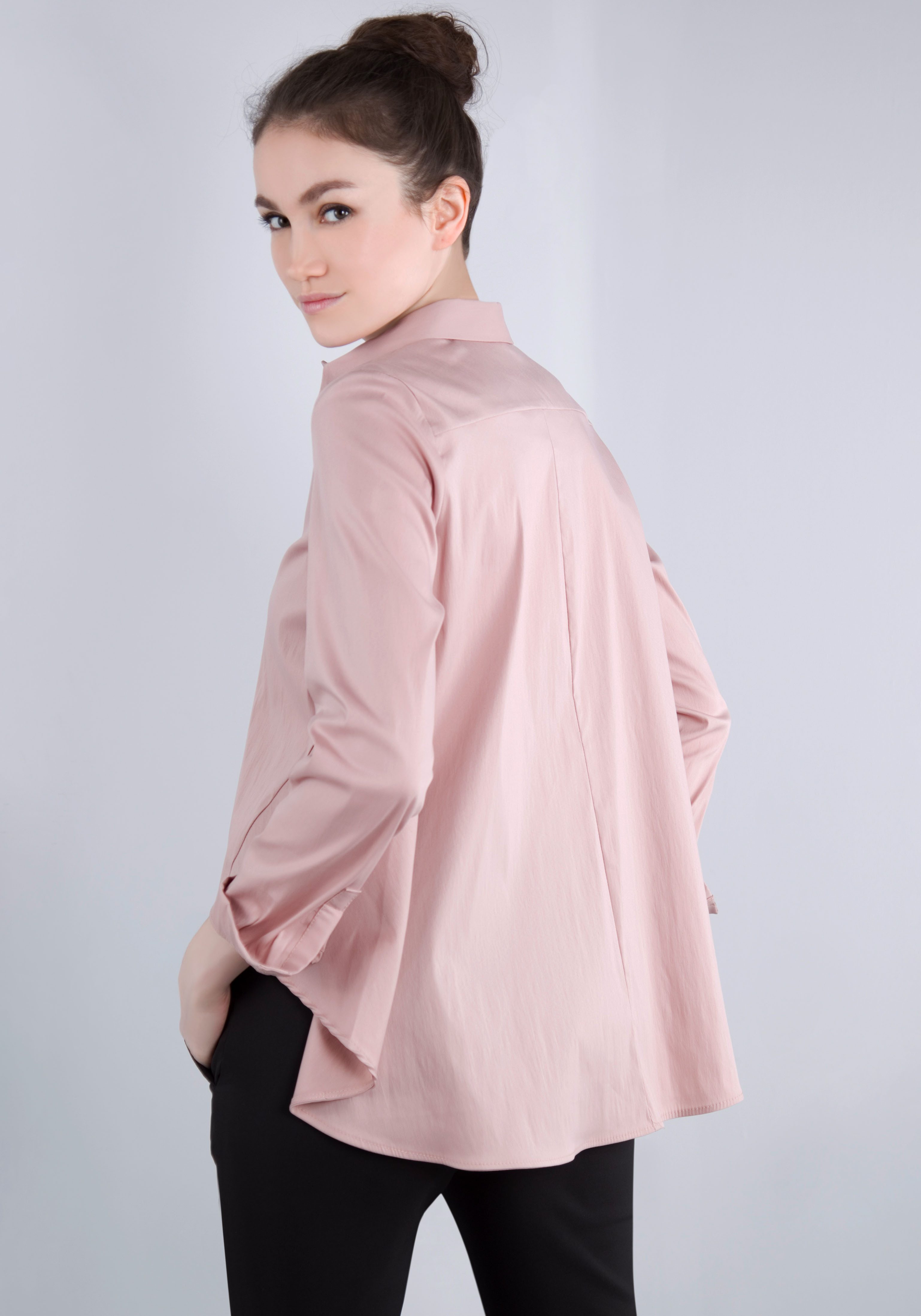 IMPERIAL Klassieke blouse IMP-C ED4BBE klokkend model met boogzoom