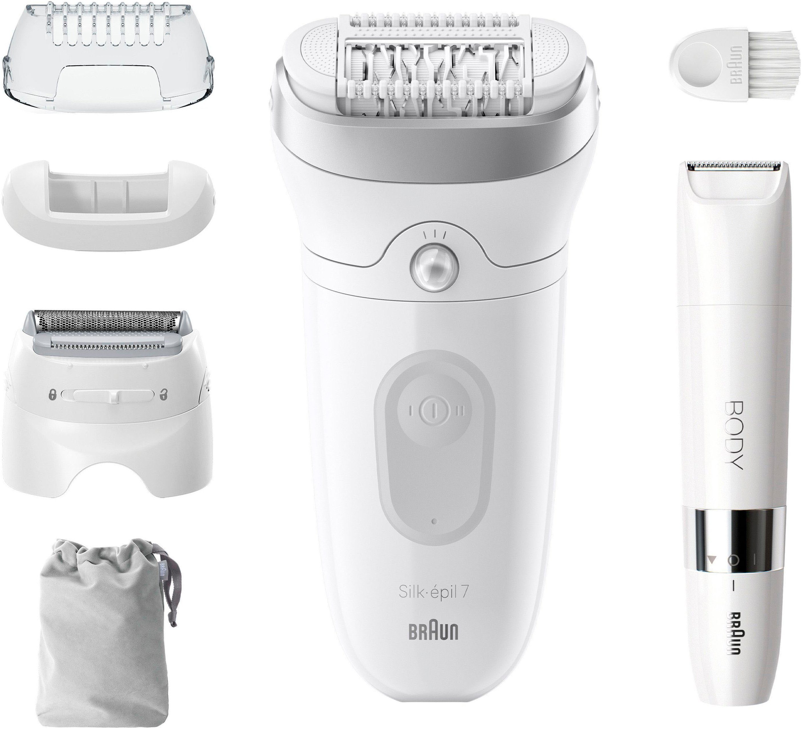 Braun Epilator Silk-épil 7 7-441 Scheer- & trimmeropzetstuk, mini-scheerapparaat voor het lichaam, wet & dry